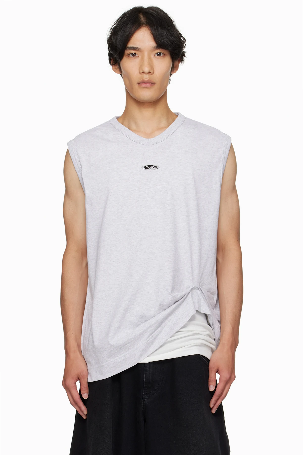 Gray Oval Logo Jersey Tank Top