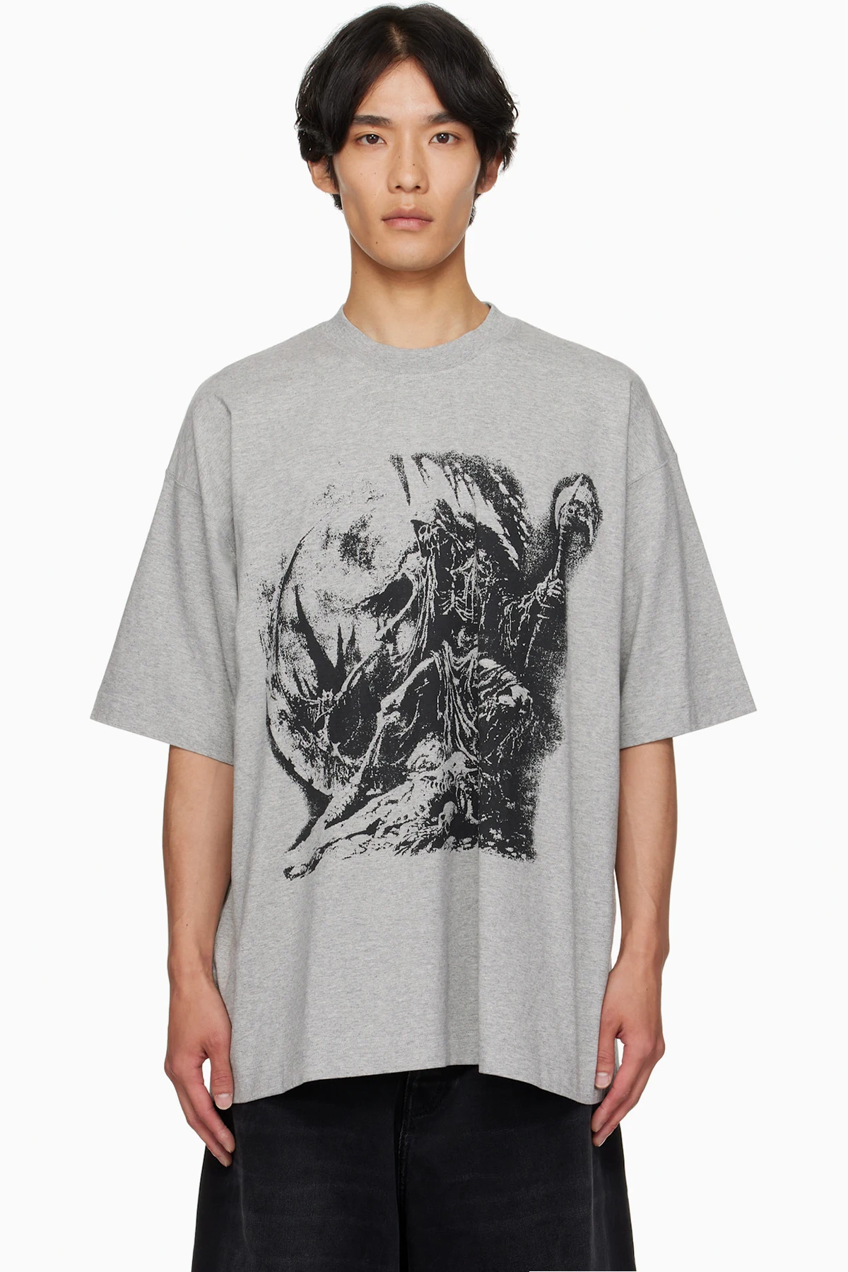 Gray Goth Oversized T-shirt