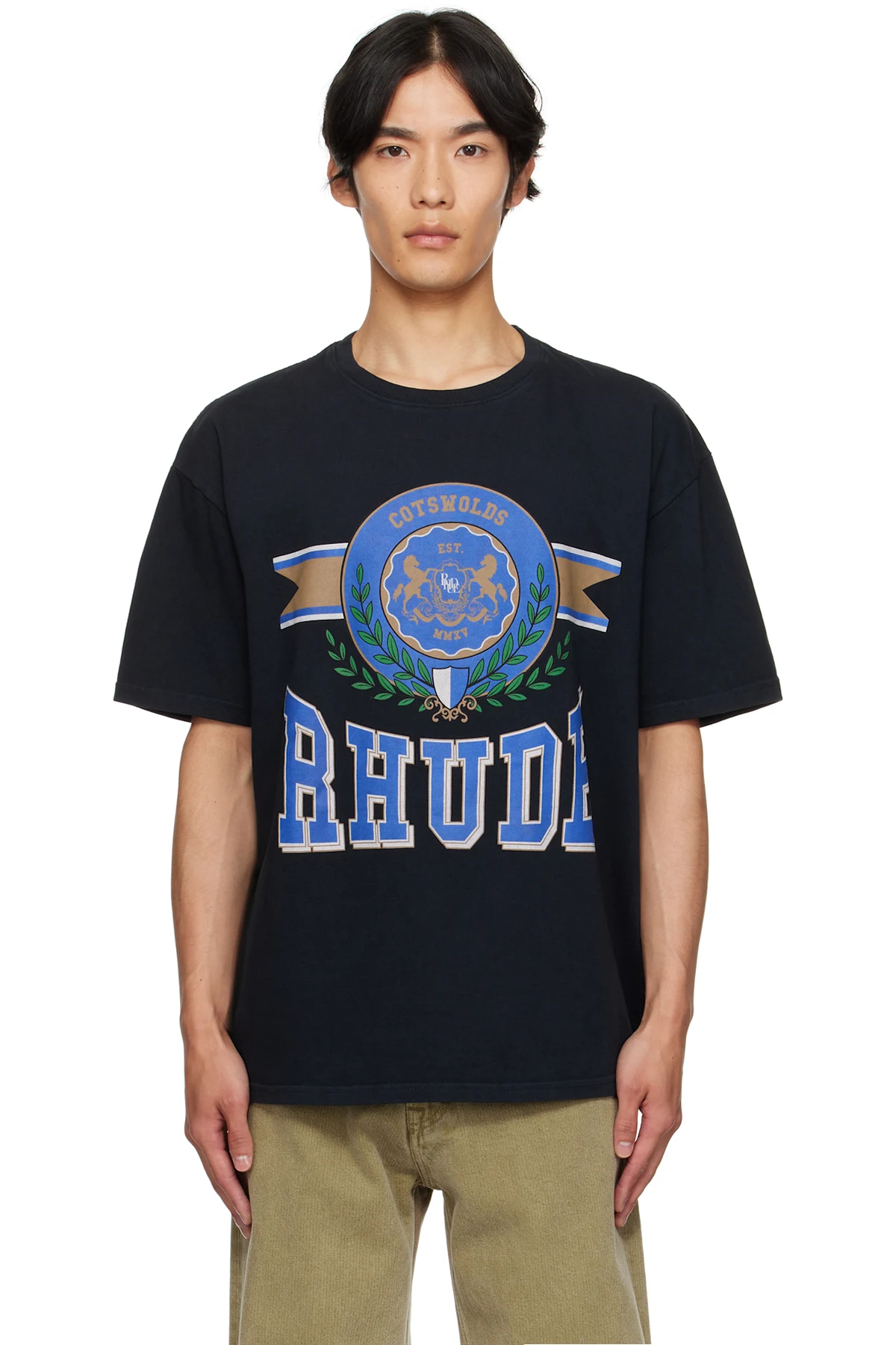 Black 'Cotswold' Crest T-shirt