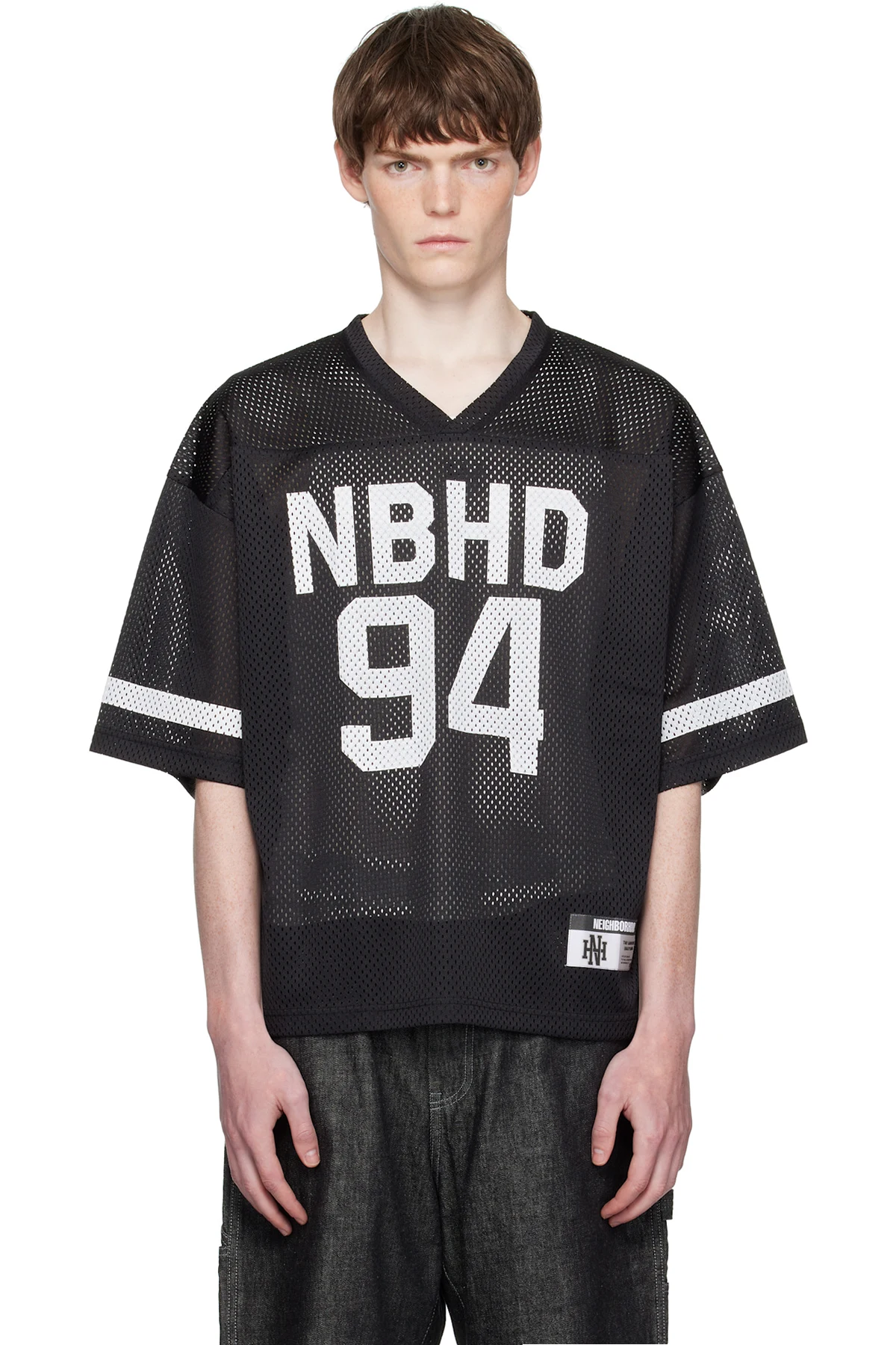 Black Hockey V-neck Jersey