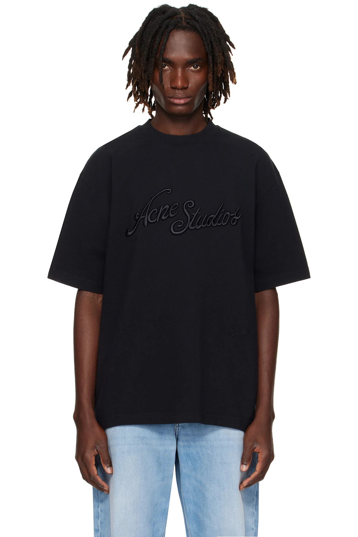 Black Logo Relaxed-Fit T-shirt
