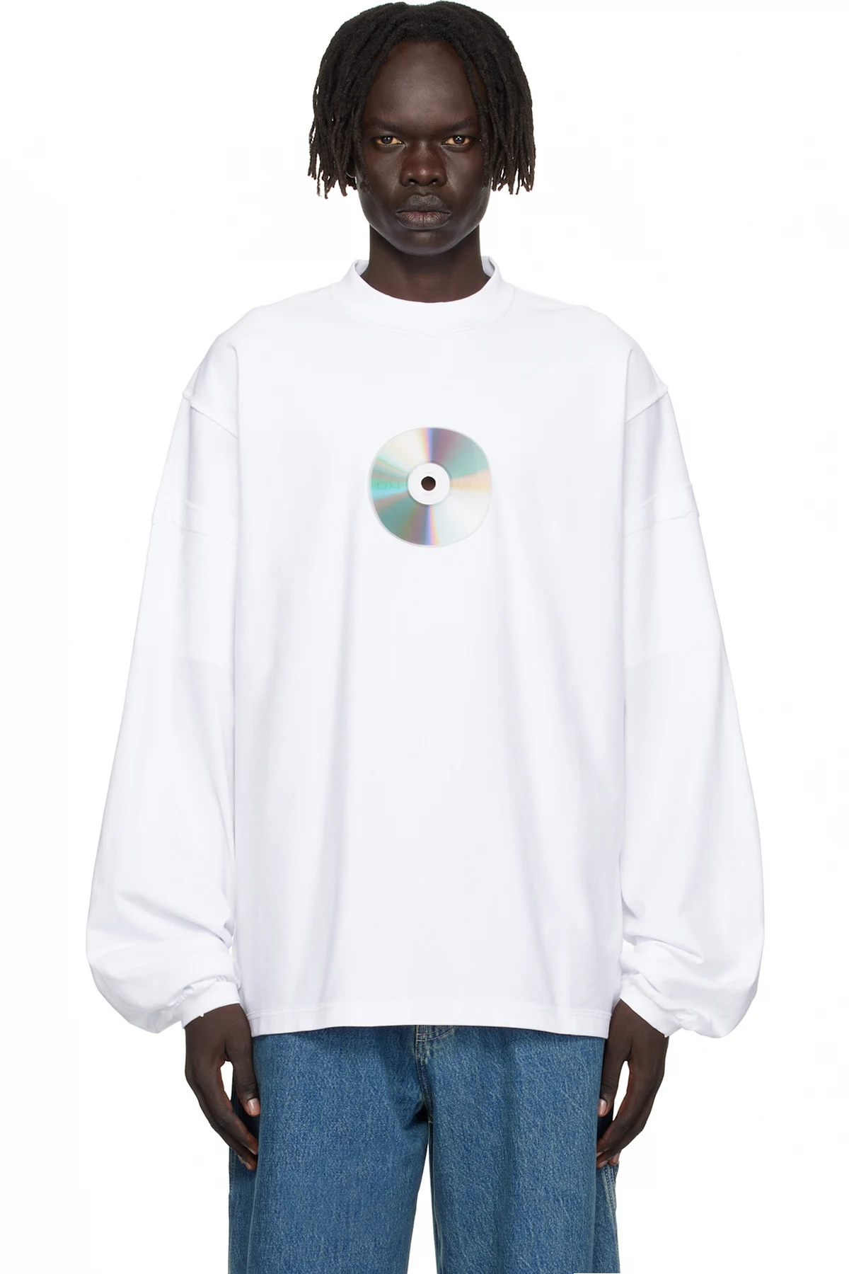White CD Reworked Long Sleeve T-shirt