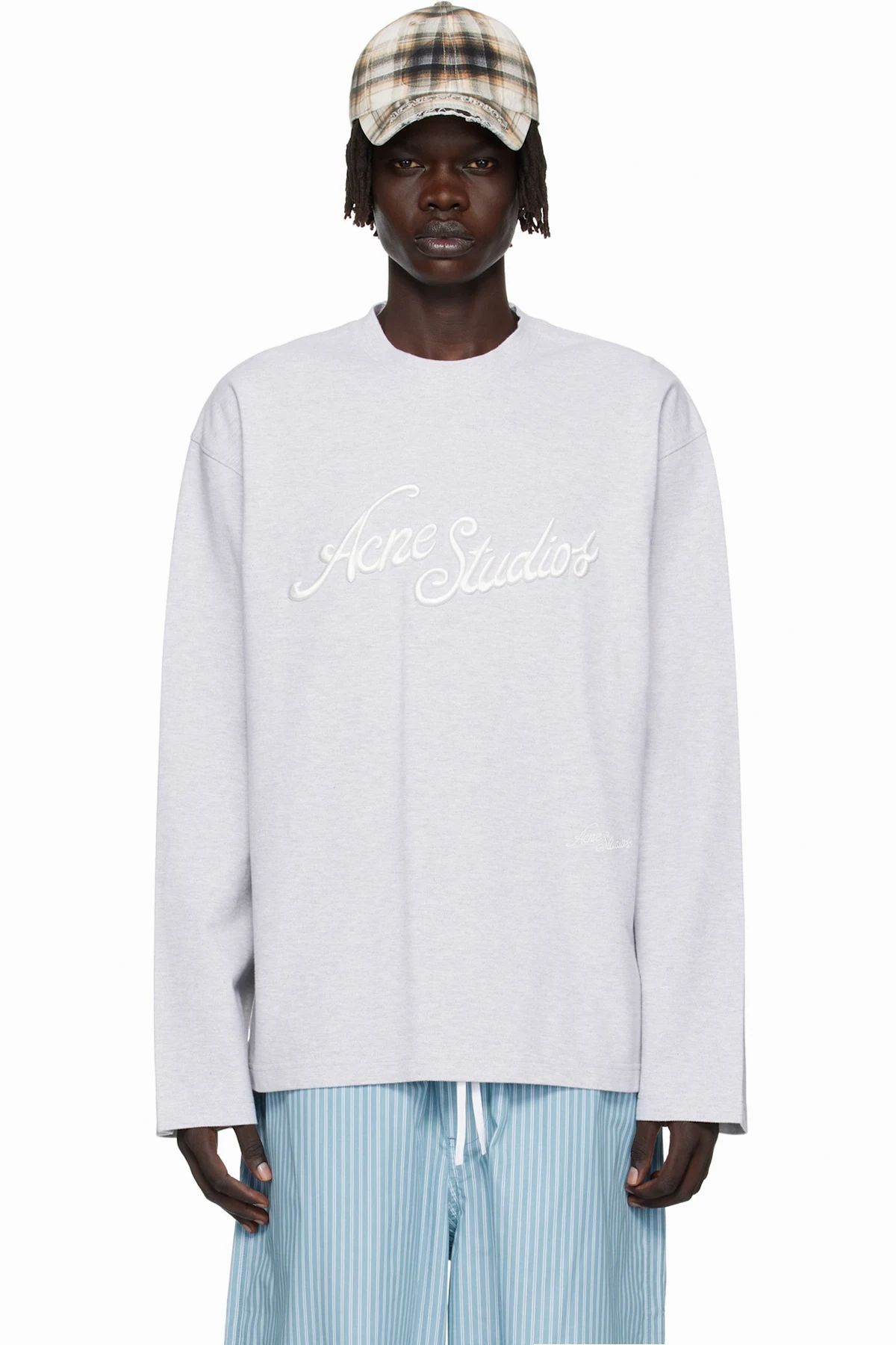 Gray Embroidered-Logo T-shirt