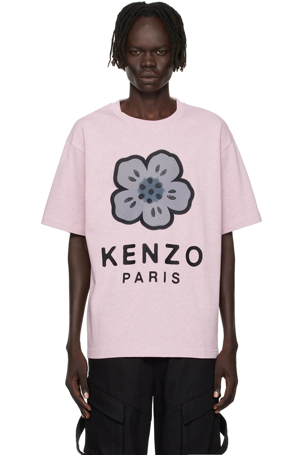 Pink Kenzo Paris 'Boke Flower' Embroidered Oversized T-shirt