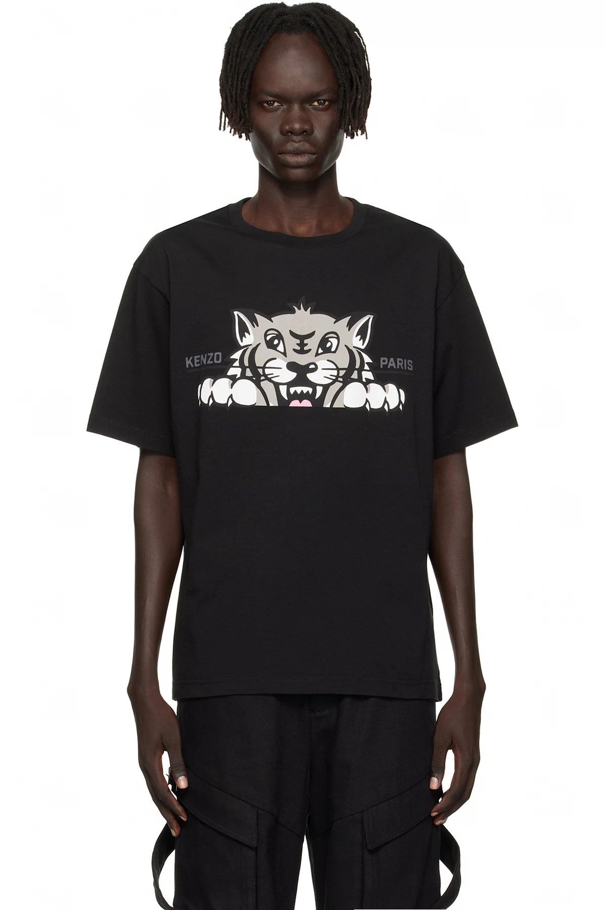 Black Kenzo Paris 'KENZO Happy Tiger' Oversized T-shirt