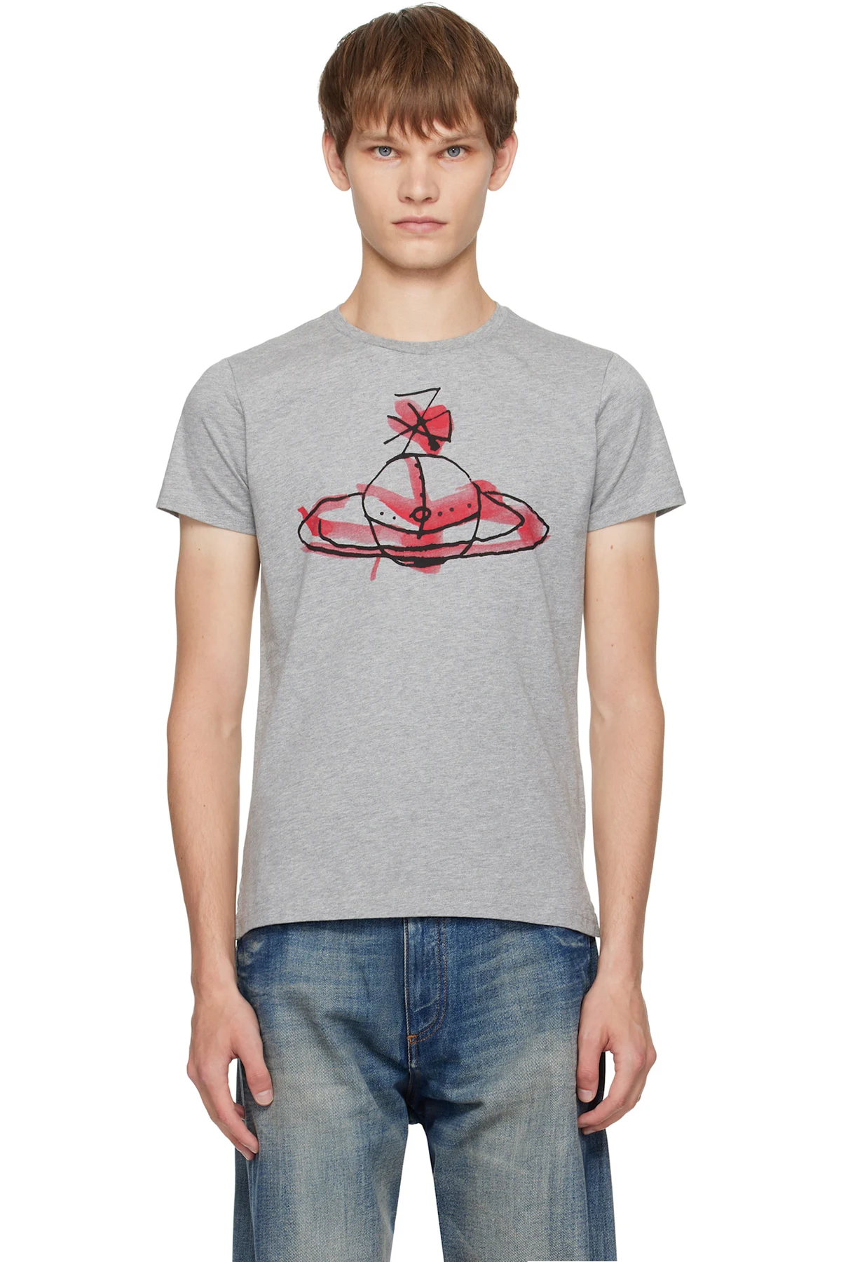 Gray Drawn Orb Peru T-shirt