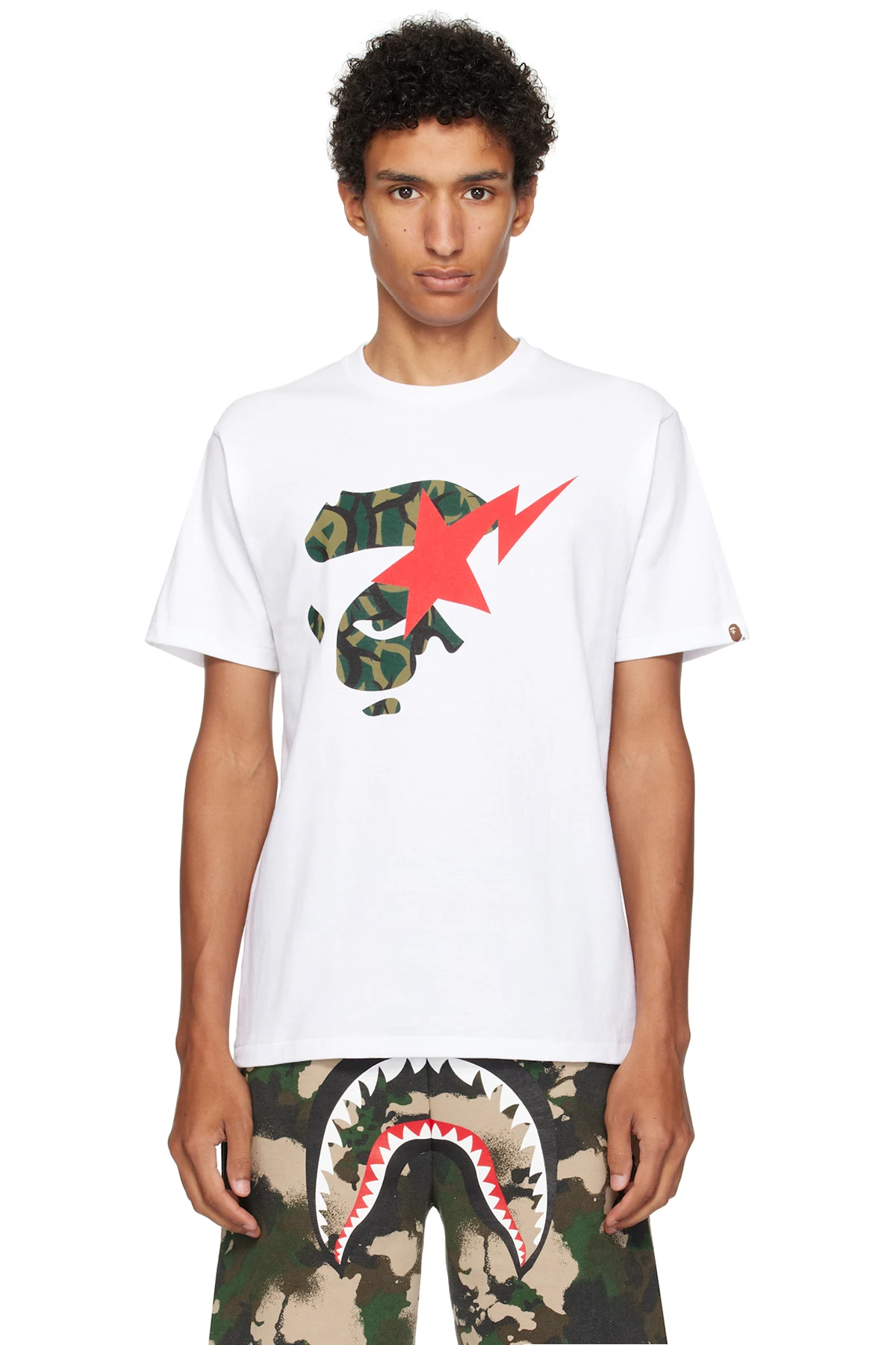 White Trial Camo Ape Face STA T-shirt