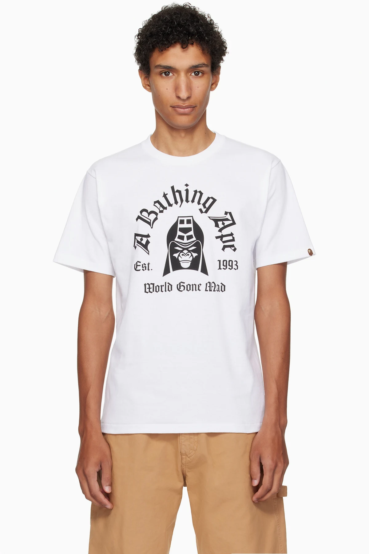 White Printed Mad General College T-shirt