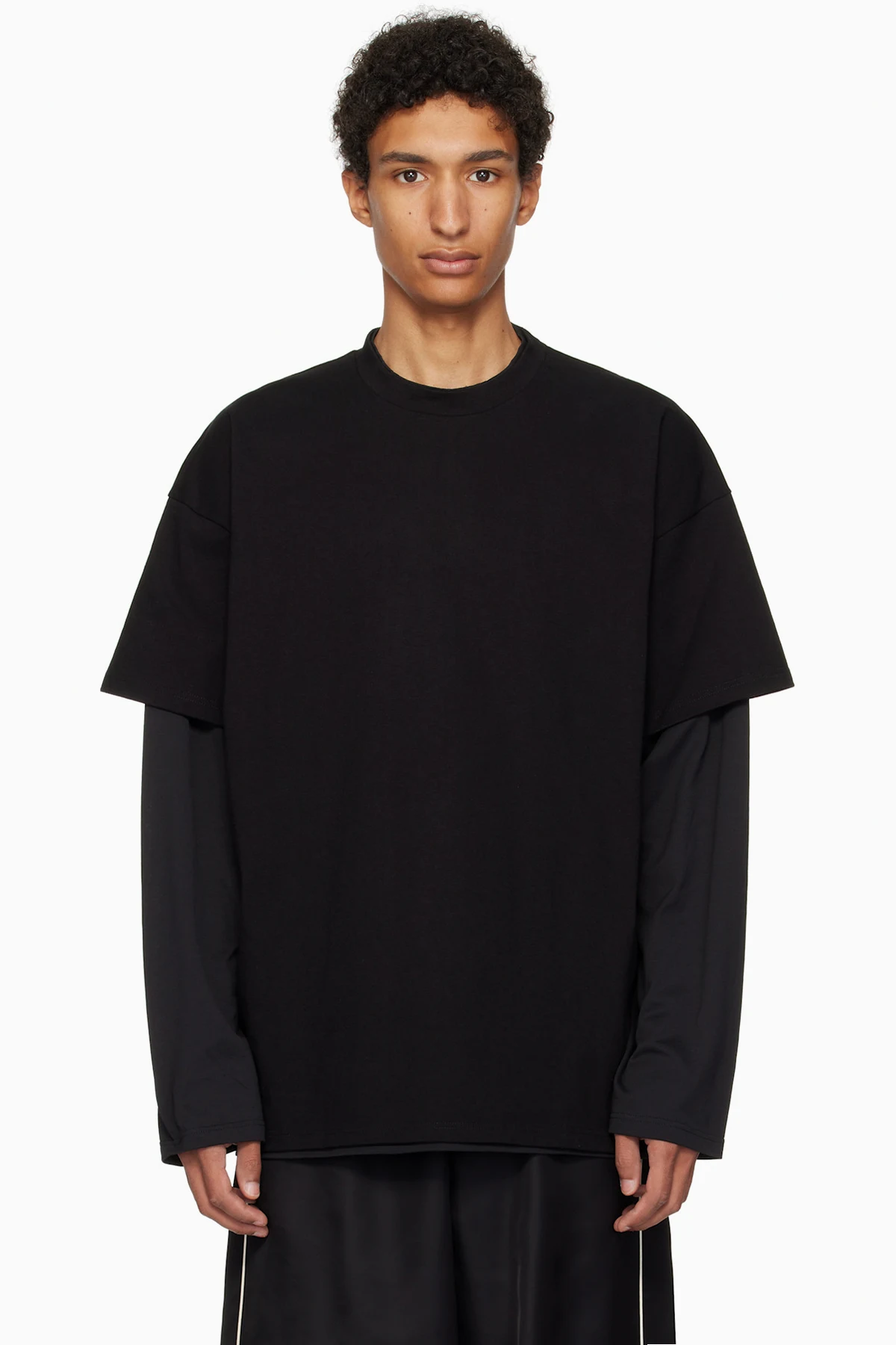 Black Cotton Crew-Neck T-shirt