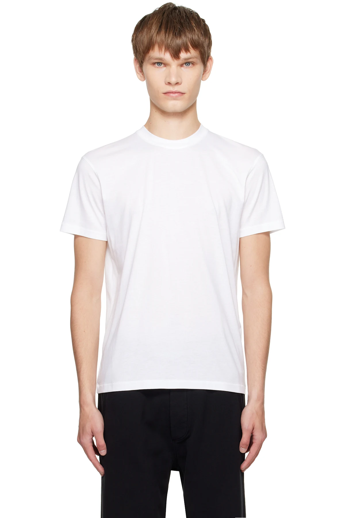White Lyocell Cotton Crewneck T-shirt