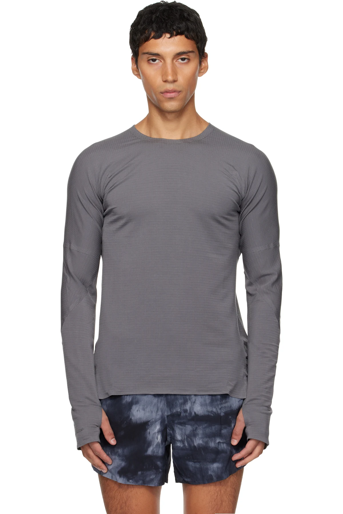 Gray Running Long Sleeve T-shirt