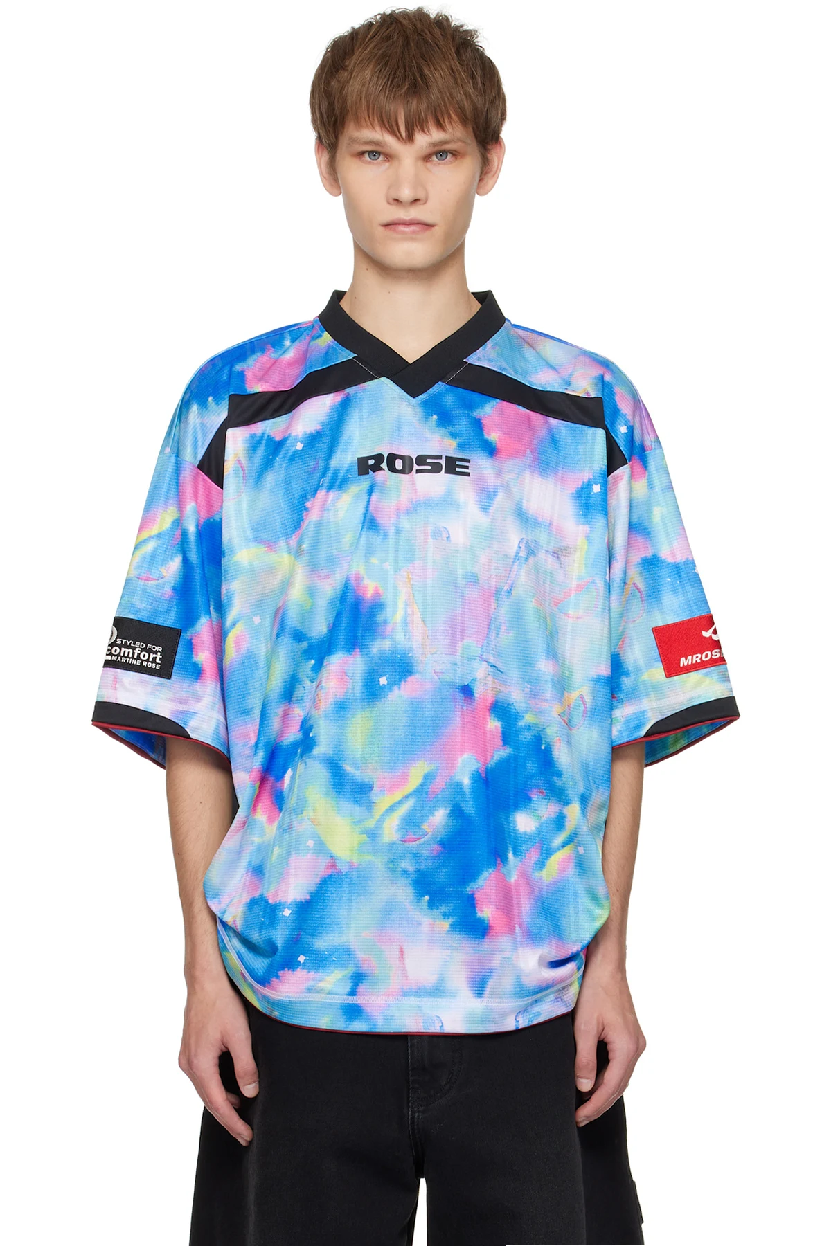 Blue Printed Rugby T-shirt