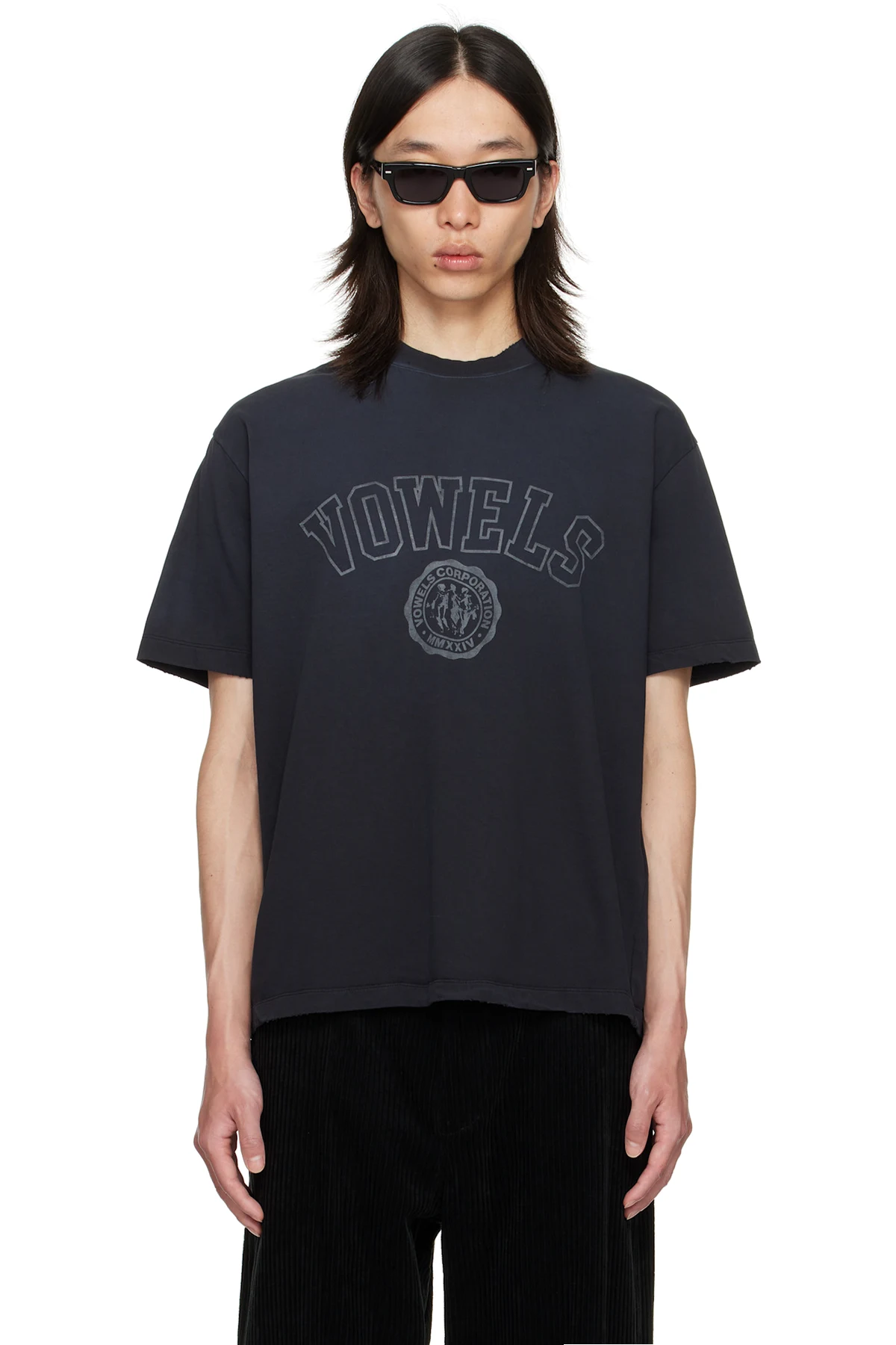 Black Faded Collegiate T-shirt