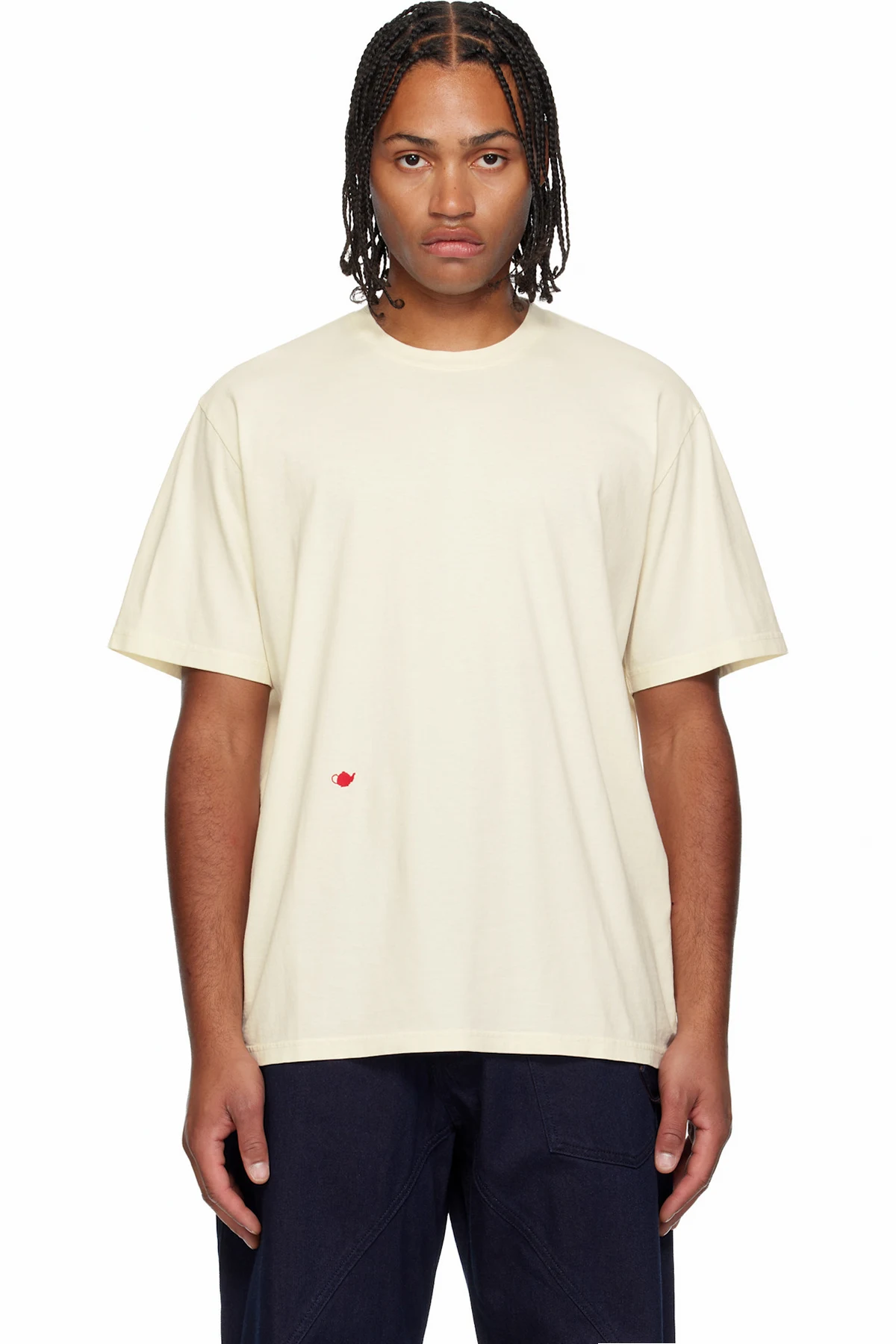 Off-White Contrast Embroidery T-shirt