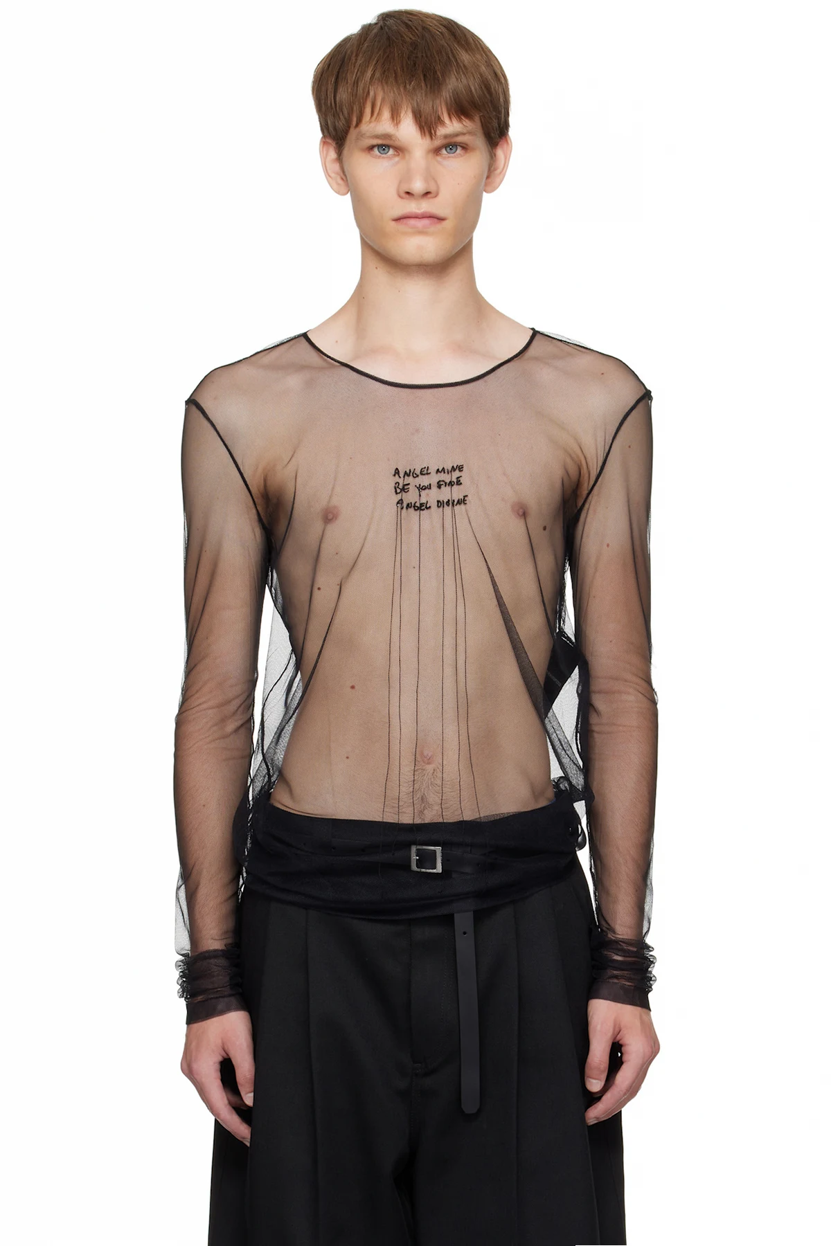 Black 'Angel Divine' Long Sleeve T-shirt