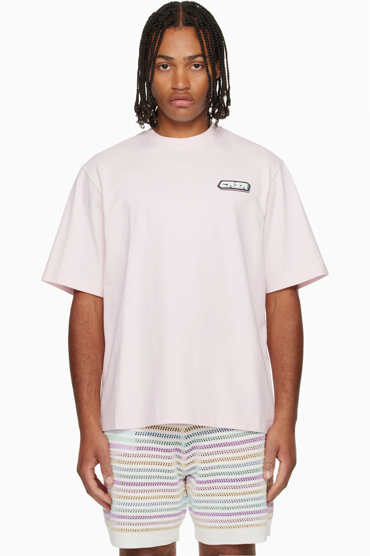 Pink 'Casa' Racing Oversized Short Sleeve T‑shirt