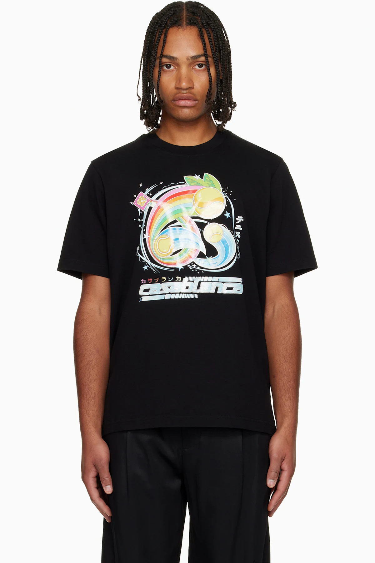 Black Manga Tennis Ball Short Sleeve T‑shirt