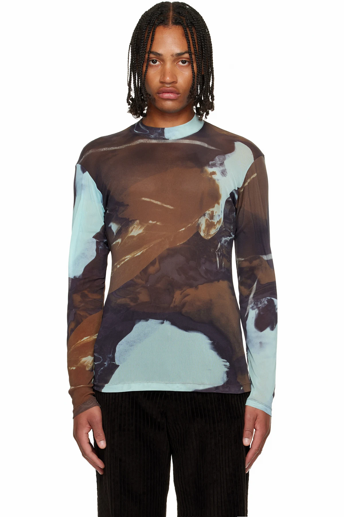 Blue & Brown Agate Sheer T-shirt