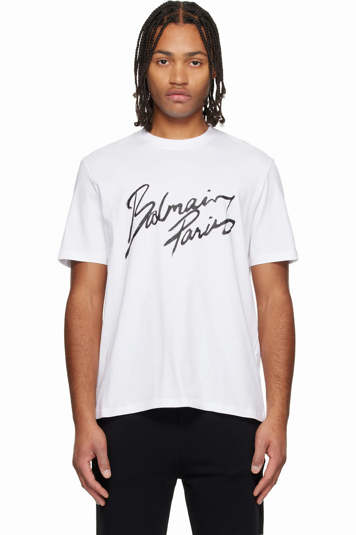 White 'Balmain Paris' Writing T-shirt