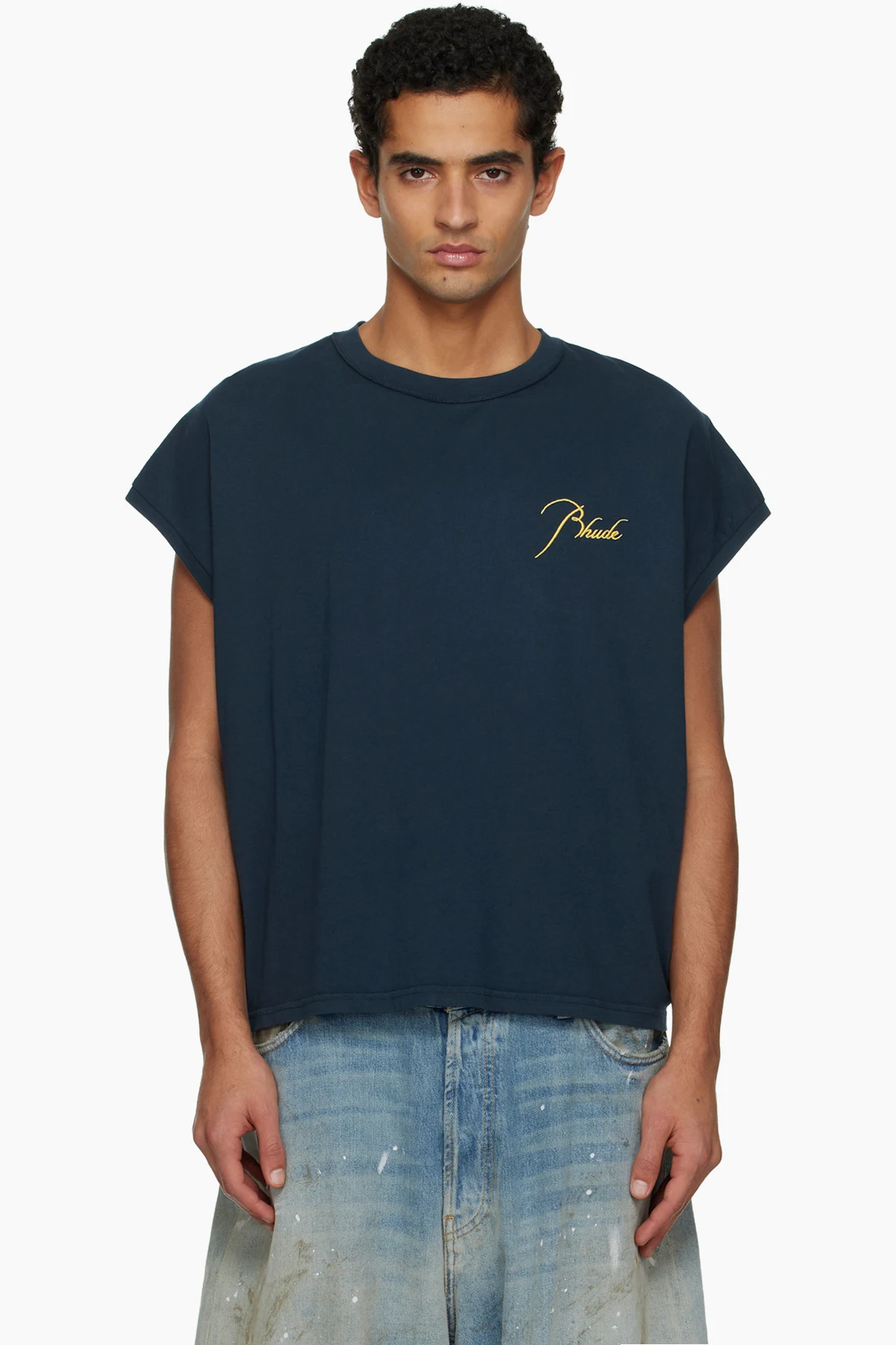 Navy Classique Cutoff Sleeve T-shirt