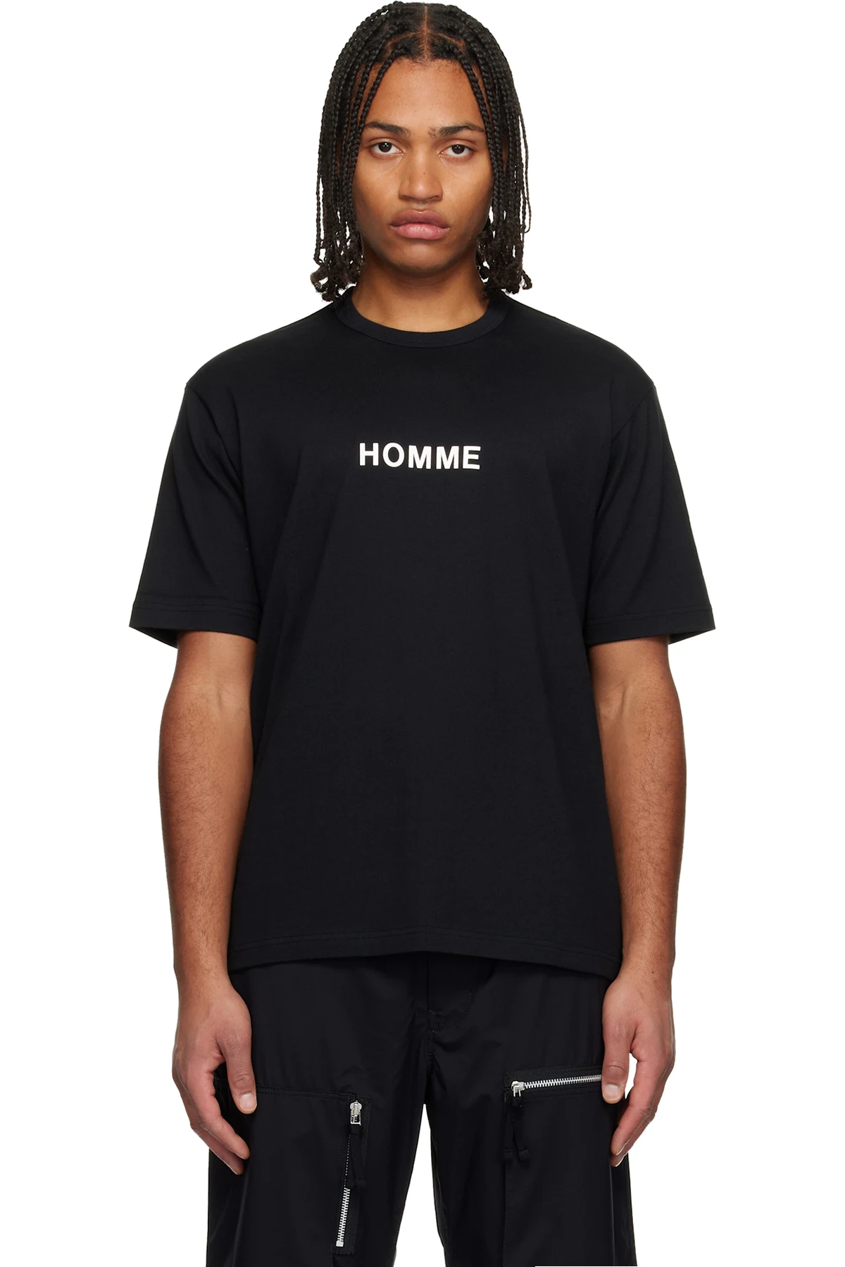 Black Cotton Tight Tension Jersey T-shirt