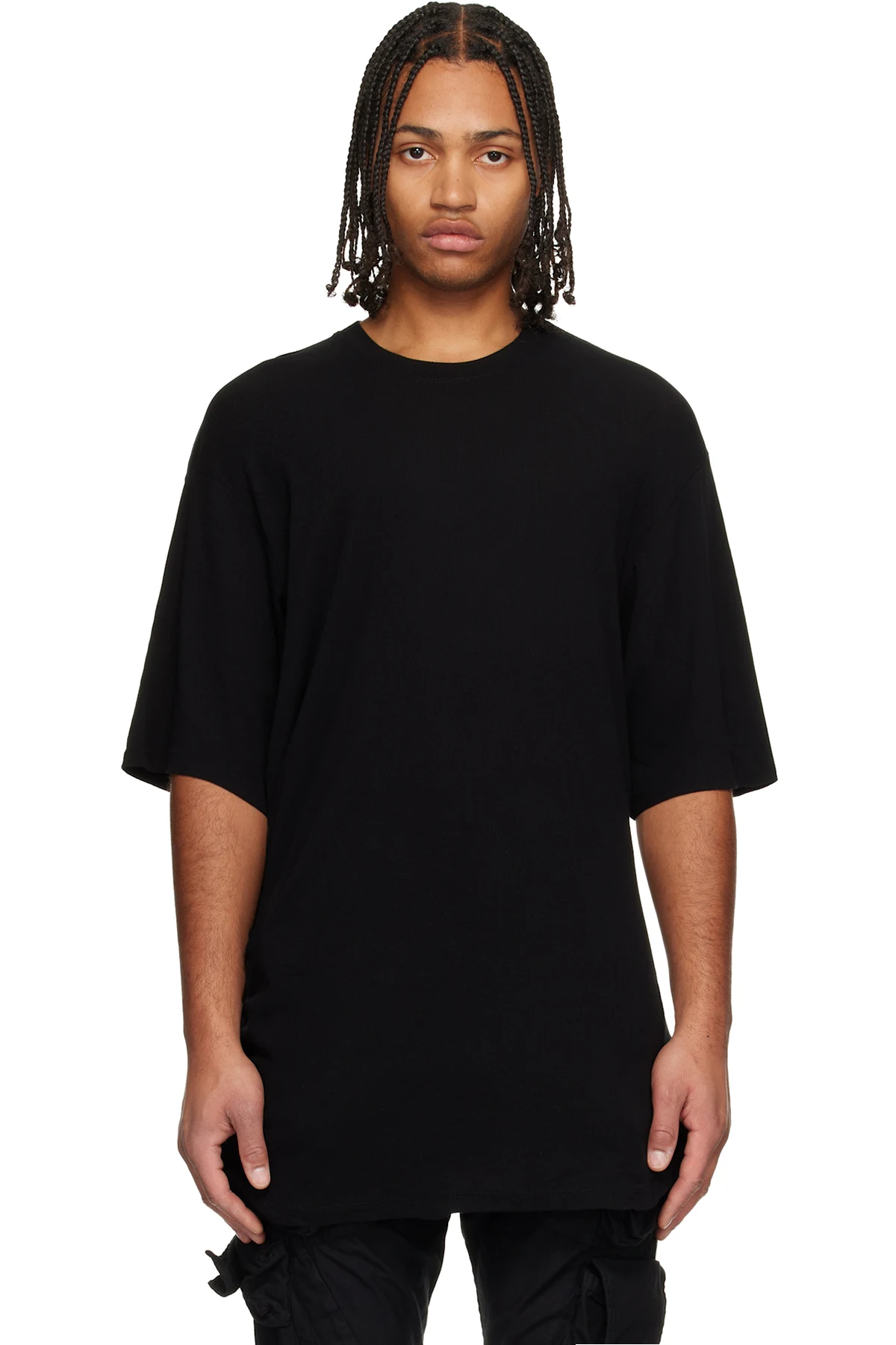 Black Europa Drape T-shirt