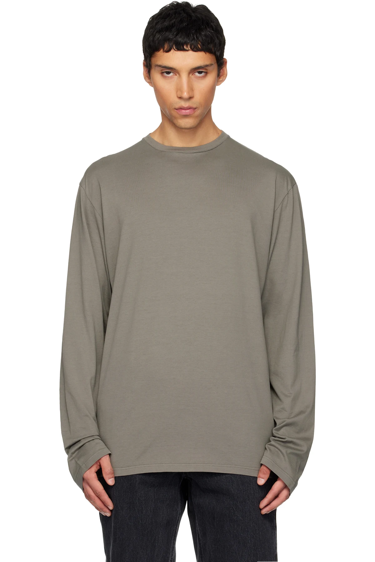 Gray Roundneck Jersey Cotton T-shirt