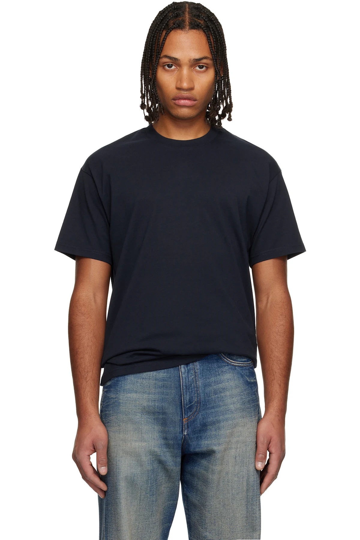 Navy Cotton 'Givenchy Stamp' T-shirt