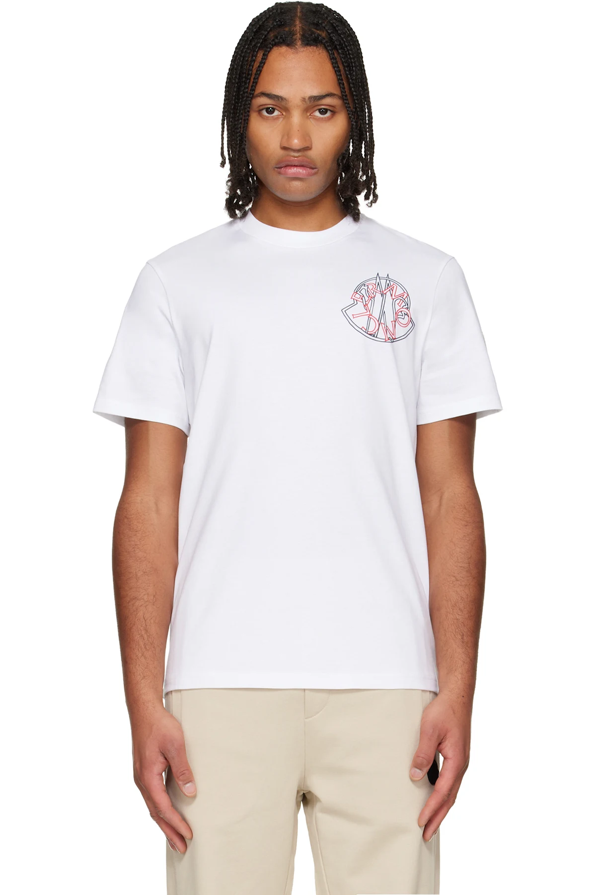 White Overlapped Logo Cotton T-shirt