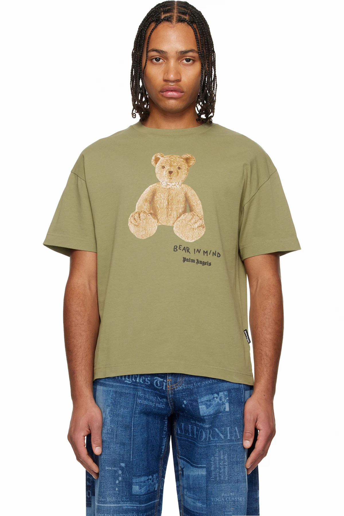 Khaki 'Bear In Mind' Regular T-shirt