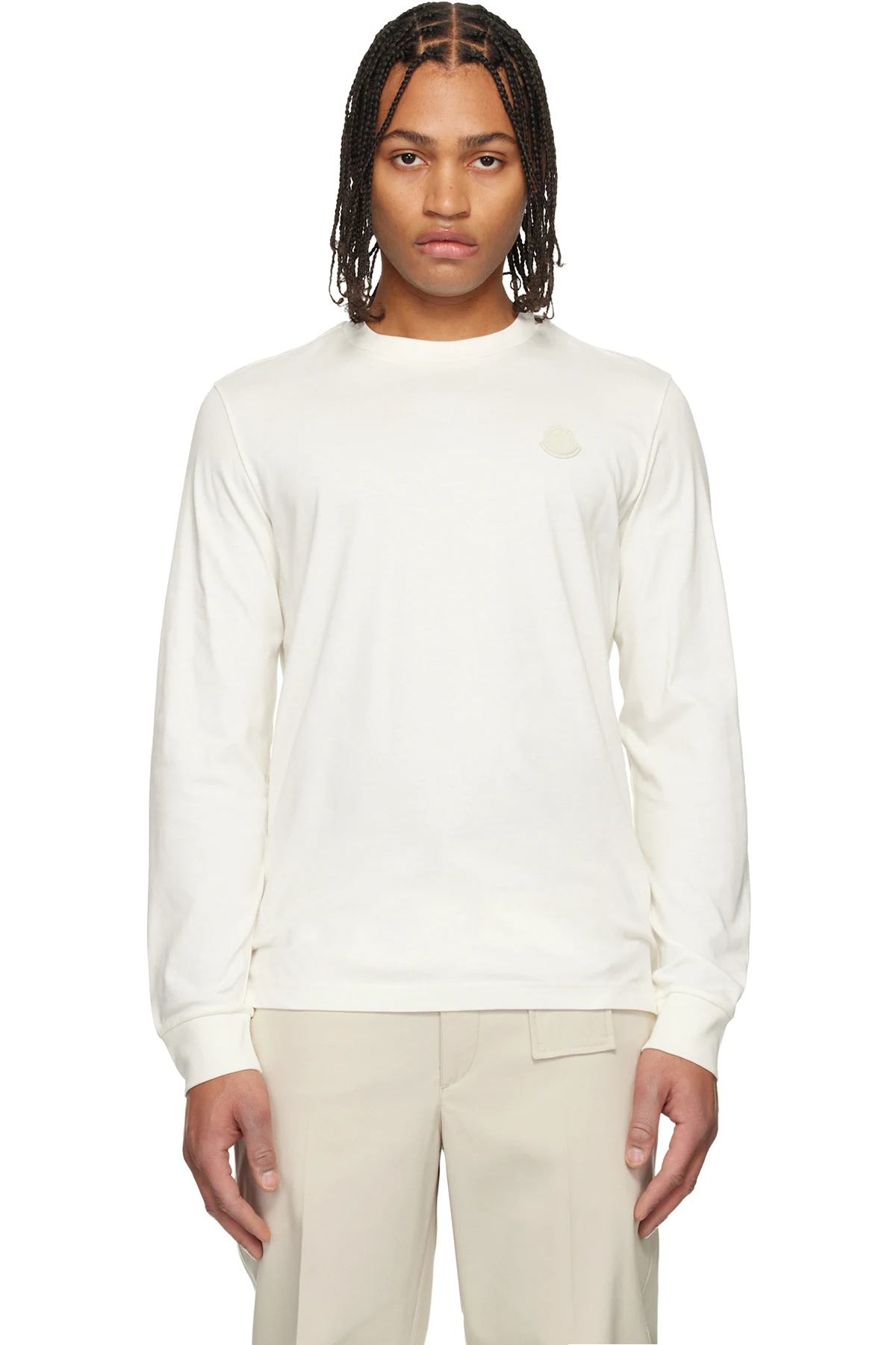 Off-White Leather Logo Long Sleeve T-shirt