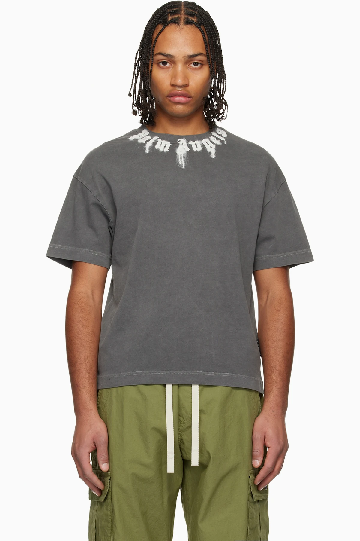 Gray Neck Logo Regular T-shirt