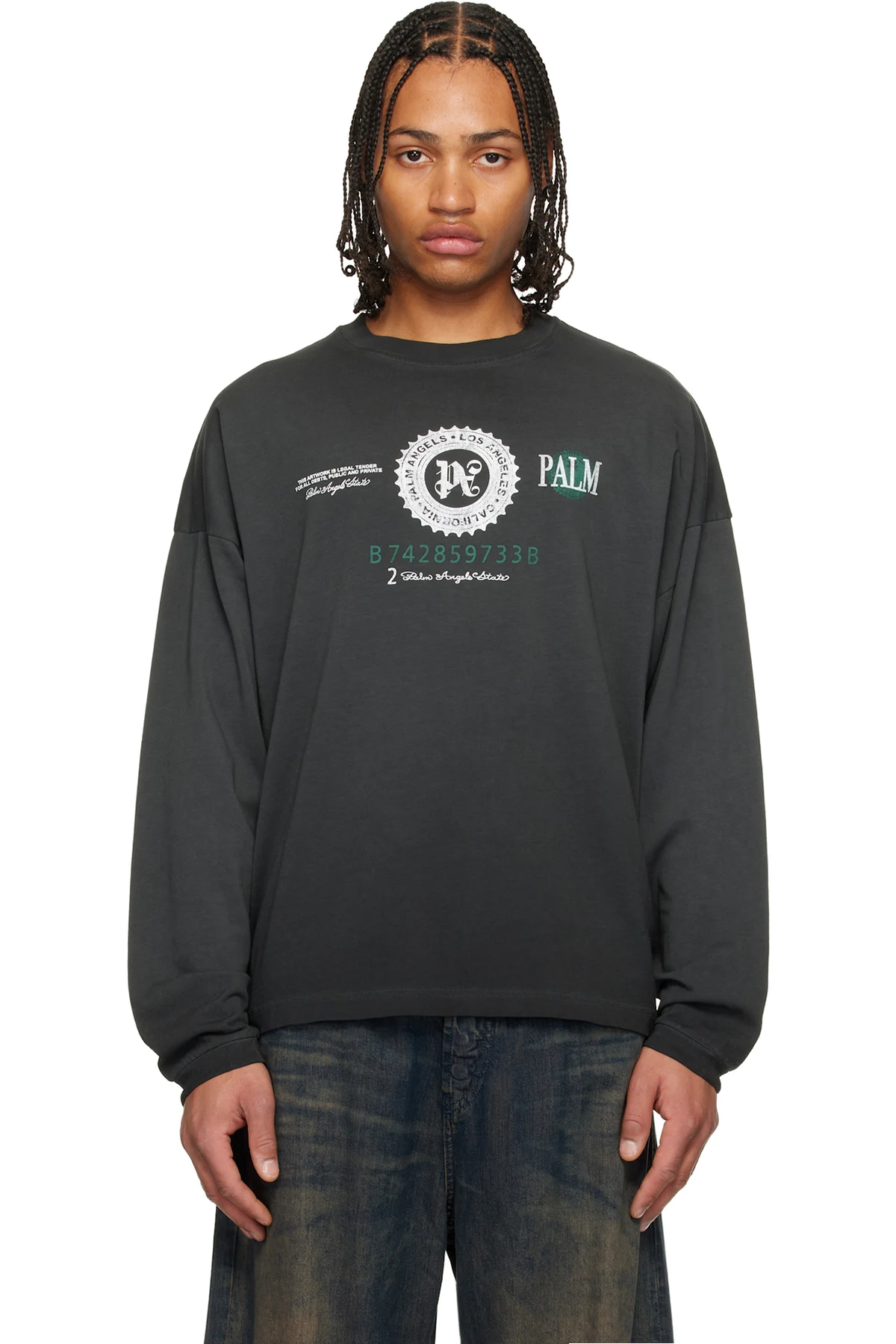 Black Dollar Graphic Long Sleeve T-shirt