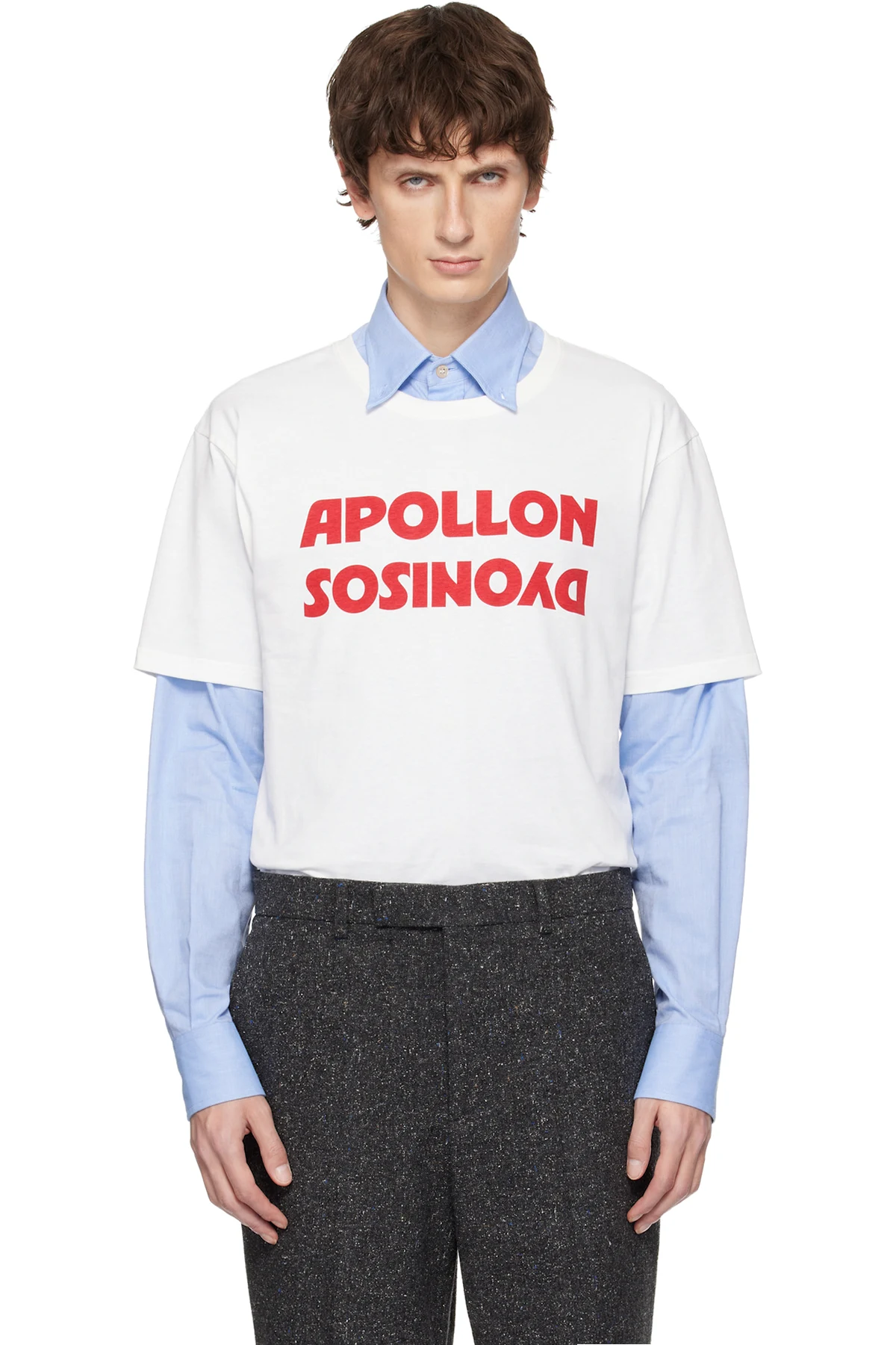 White Cotton 'Apollon Dyonisos' T-shirt