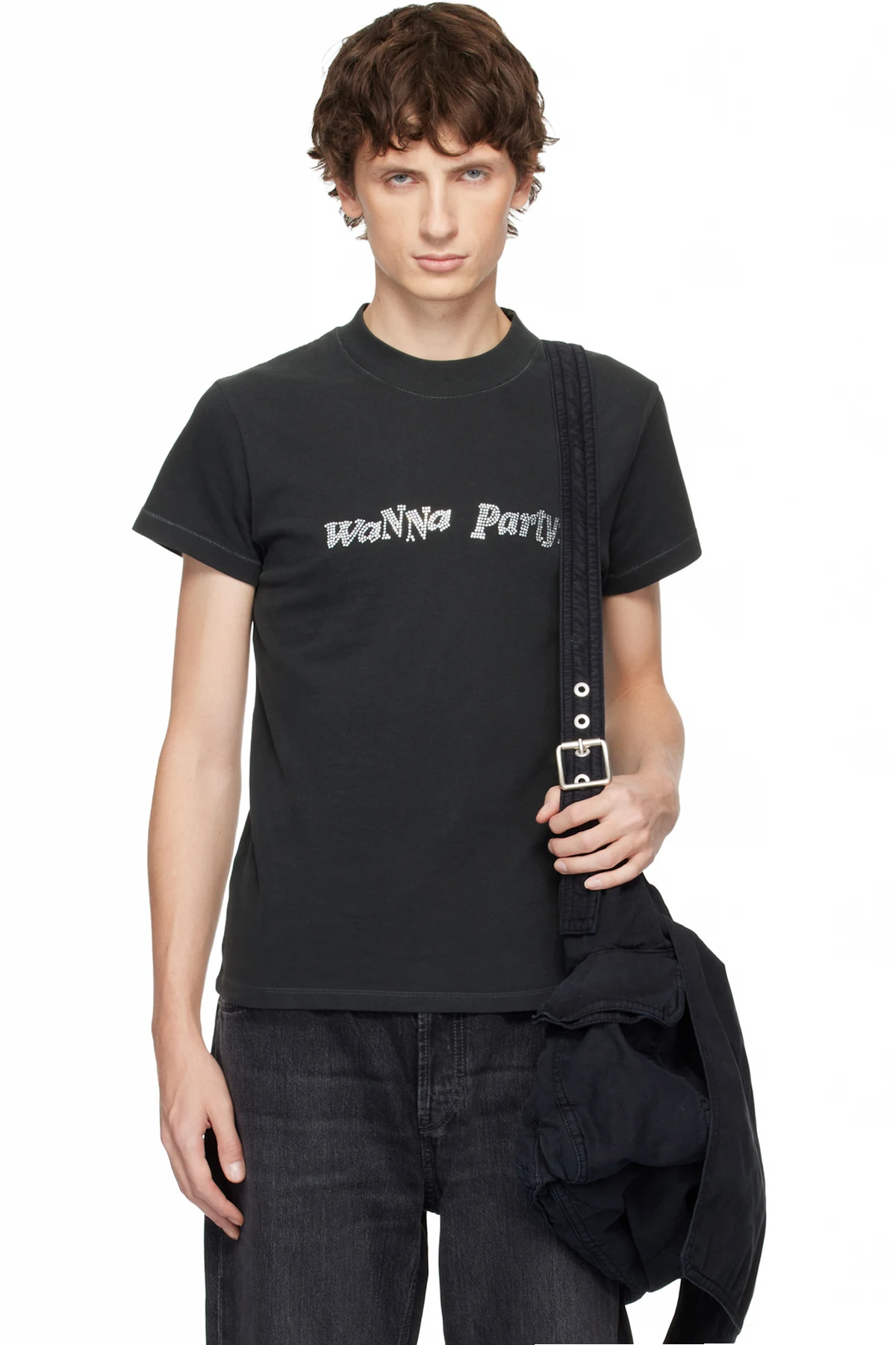 Black 'Wanna Party' T-shirt