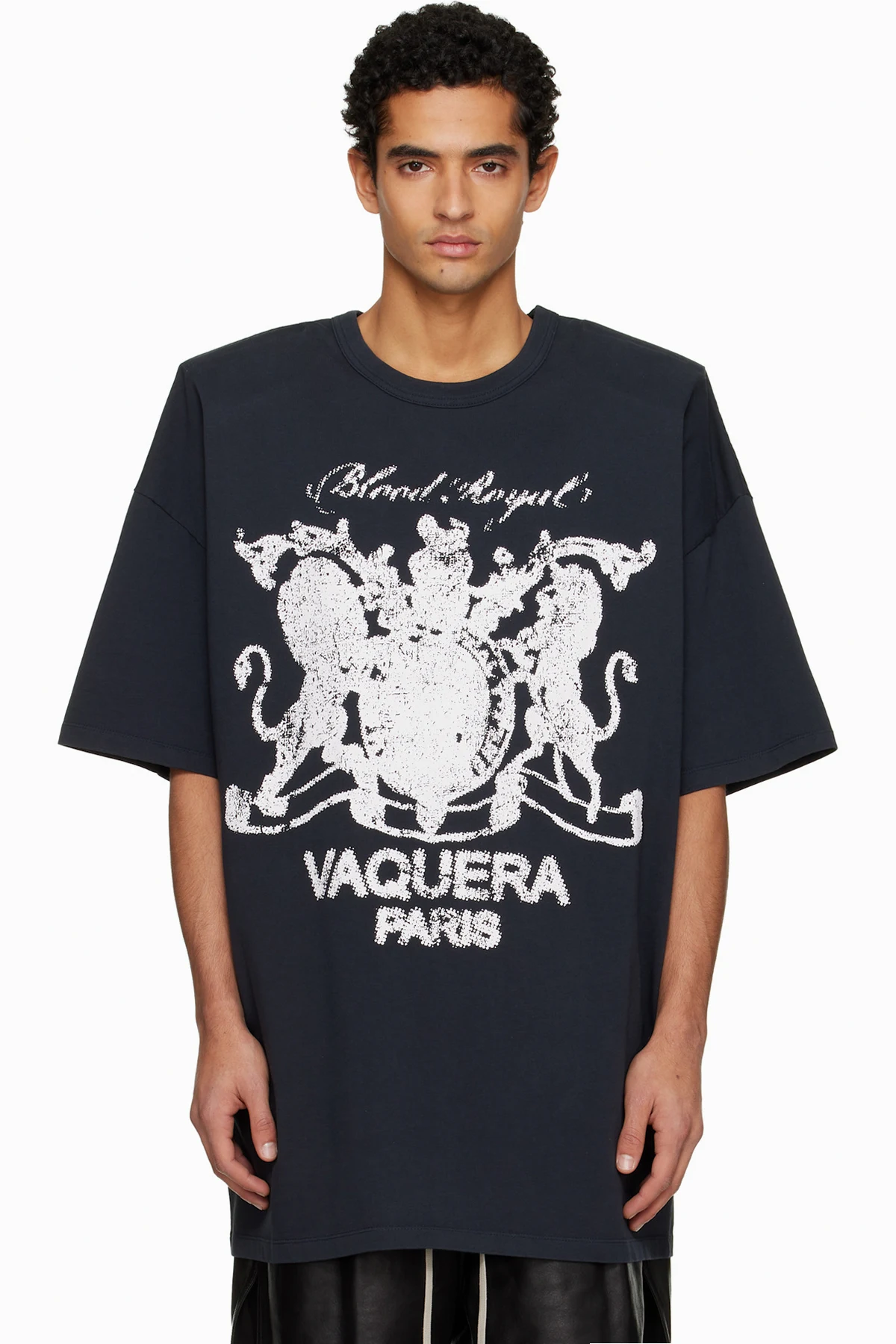 Black Padded Shoulder T-shirt