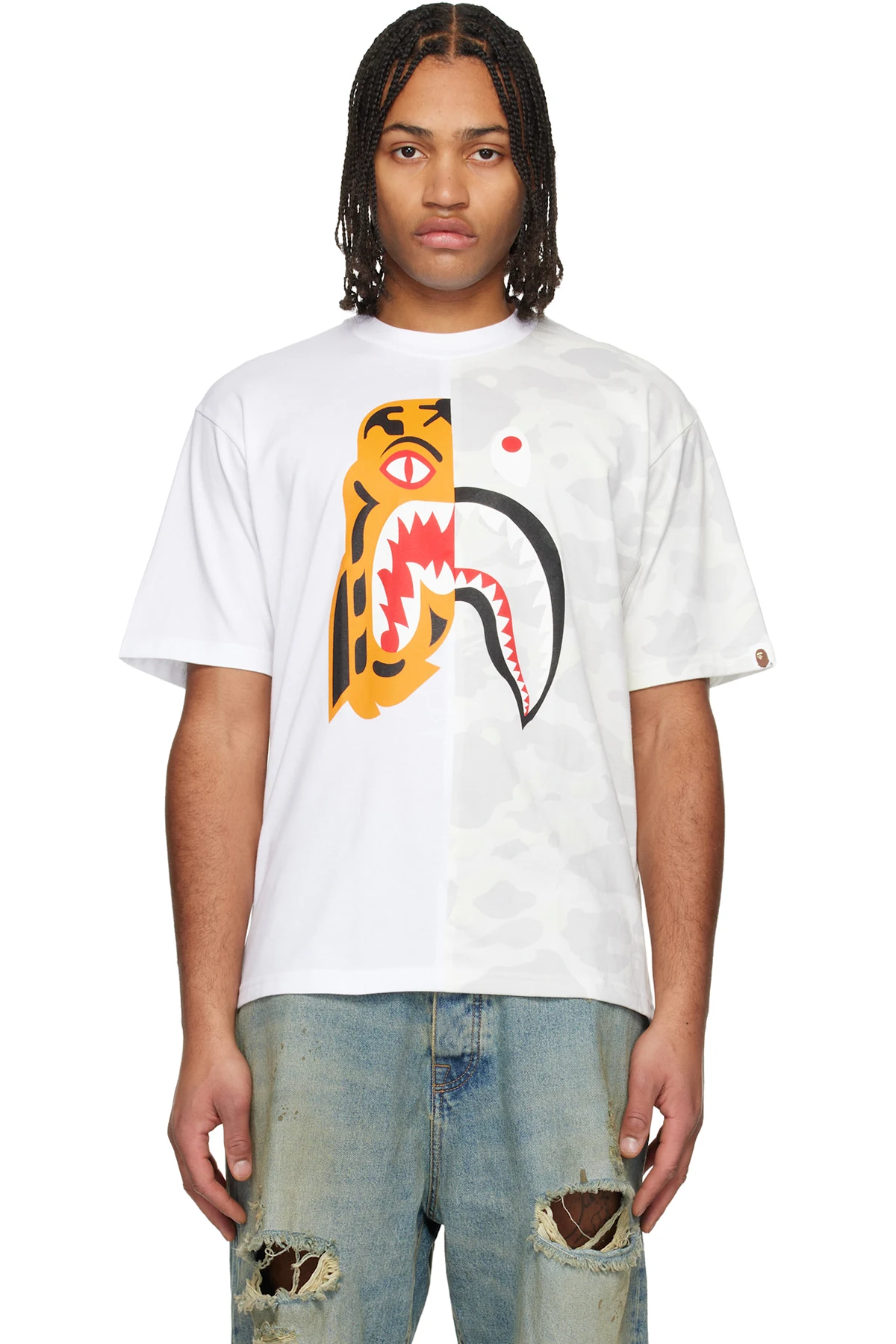 White City Camo Tiger Shark Relaxed Fit T-shirt