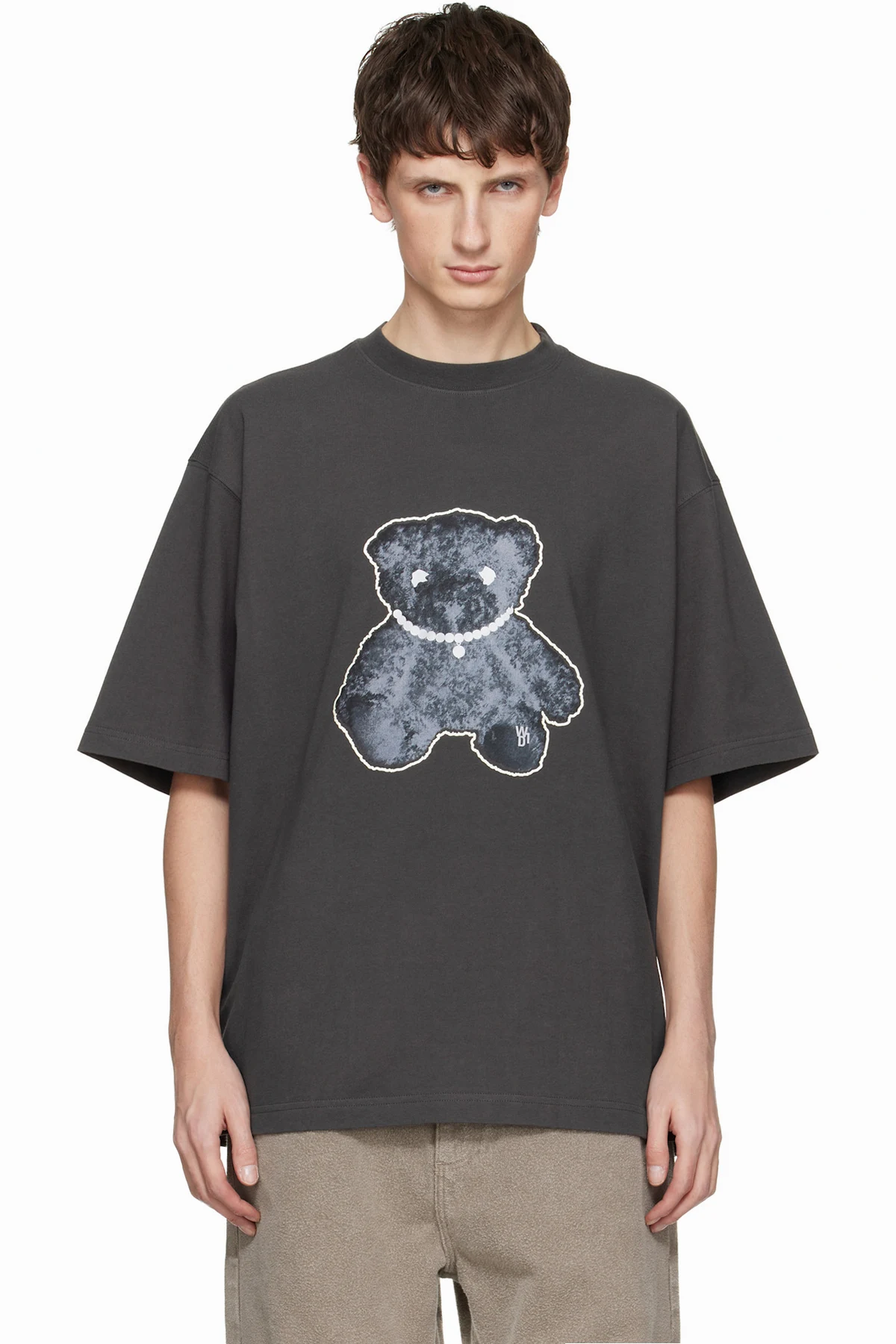 Gray Pearl Necklace Teddy T-shirt