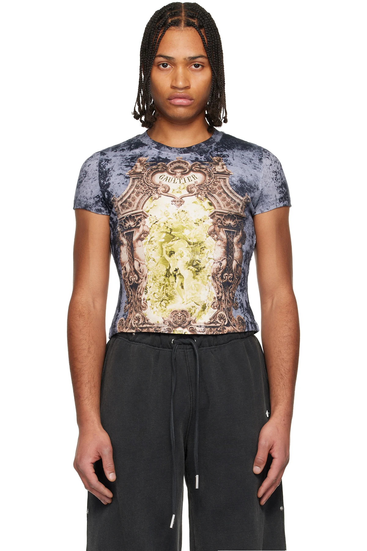 Blue & Beige 'The Blue Médaillon' T-Shirt