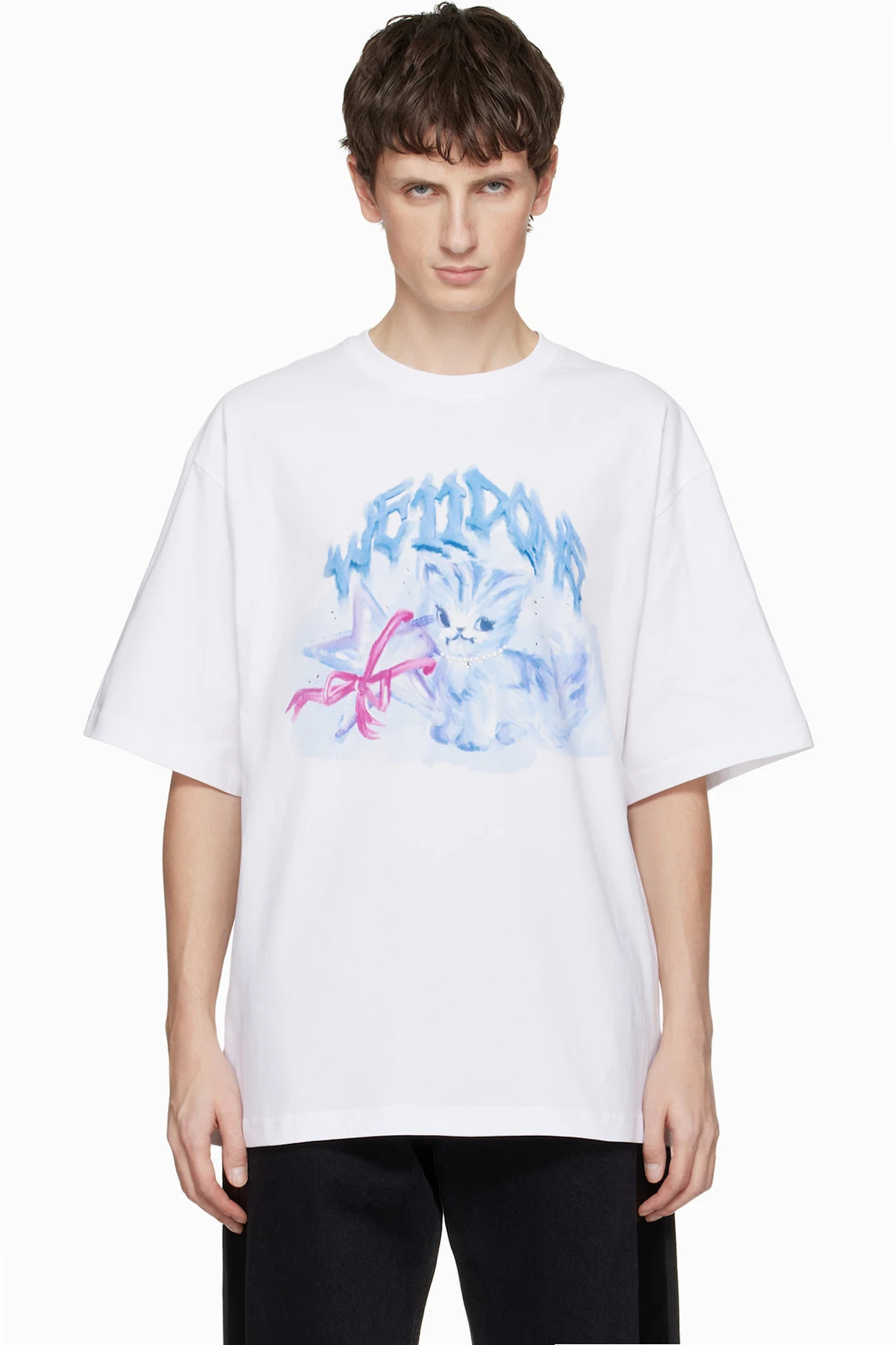 White Watercolor Monster T-shirt