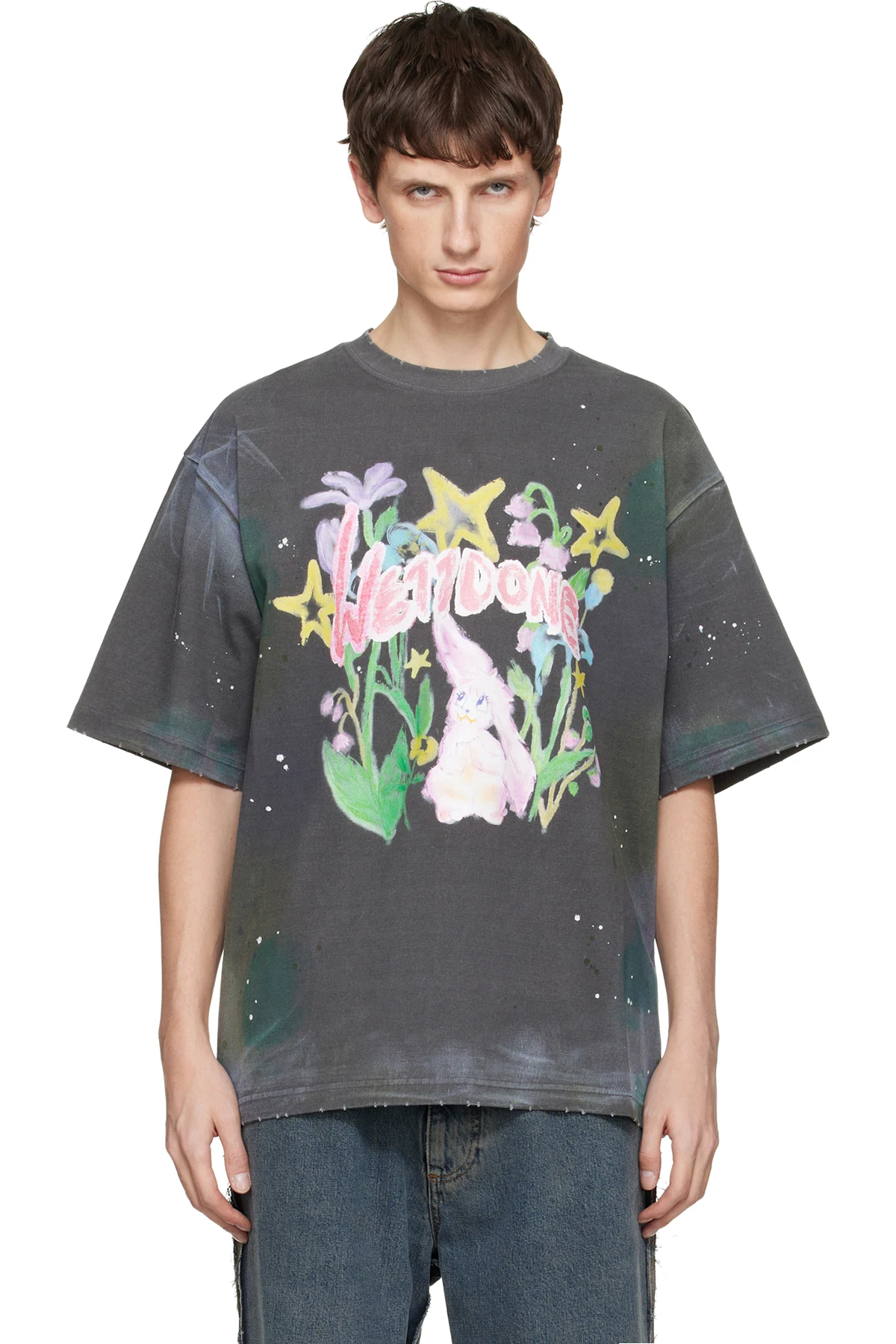 Gray Dirty Painting T-shirt