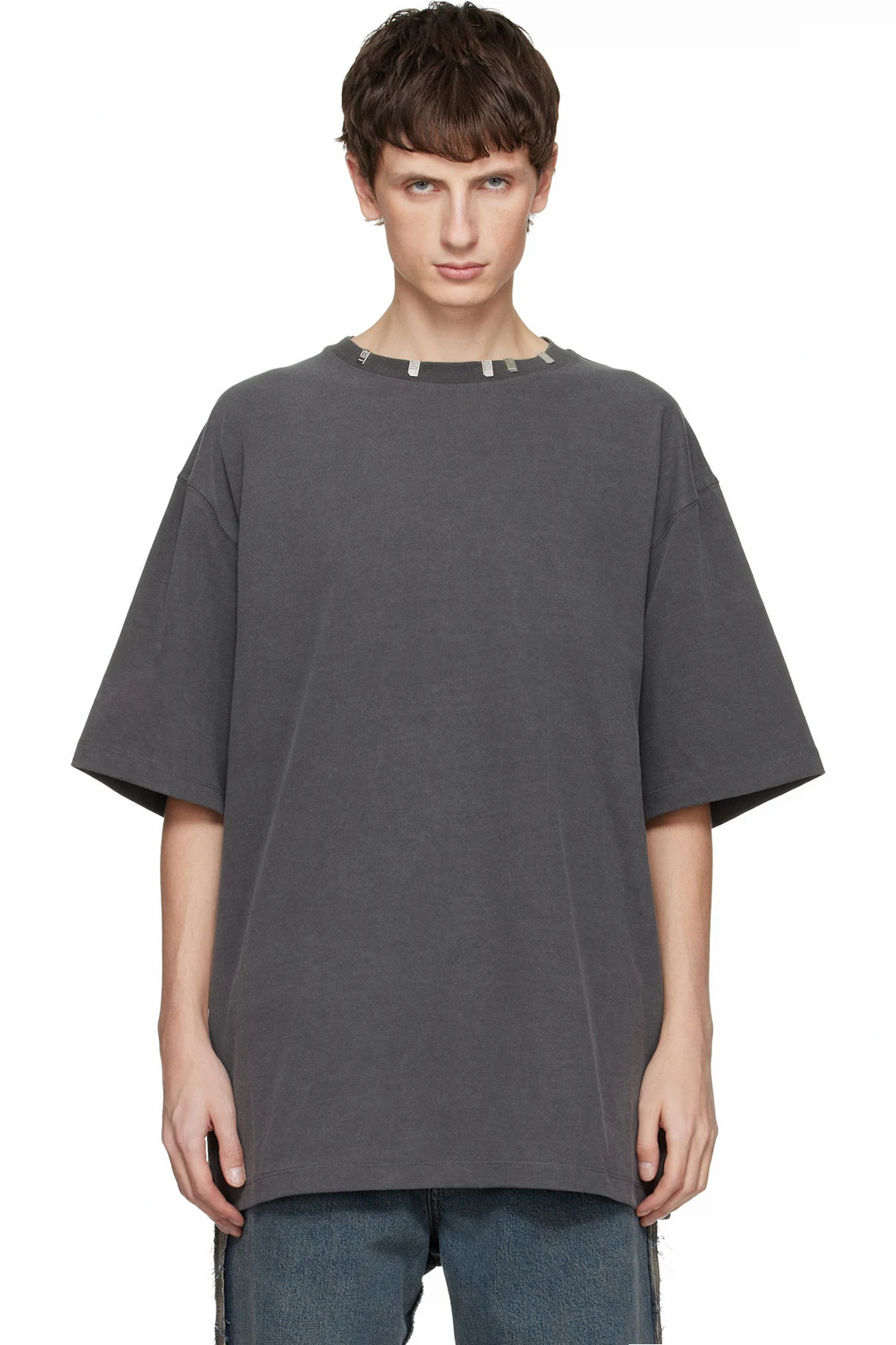 Gray Logo Metal Chip T-shirt
