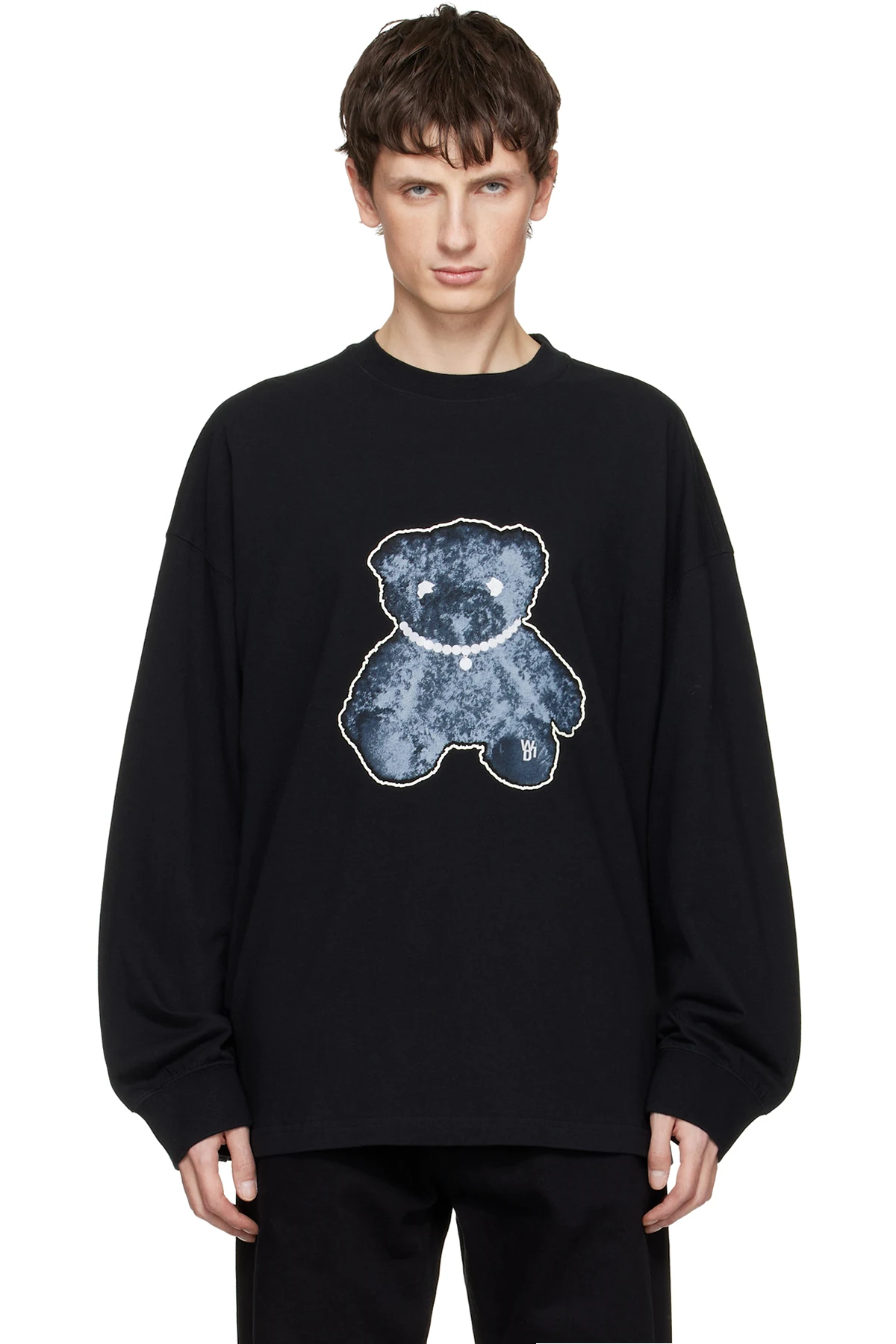 Black Pearl Necklace Teddy Long Sleeve T-shirt