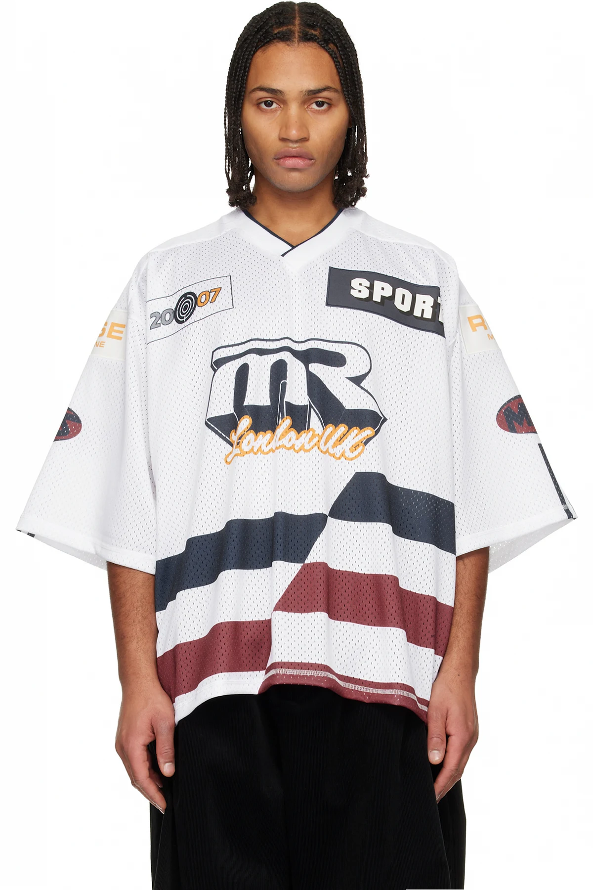 White Oversized Hockey T-shirt