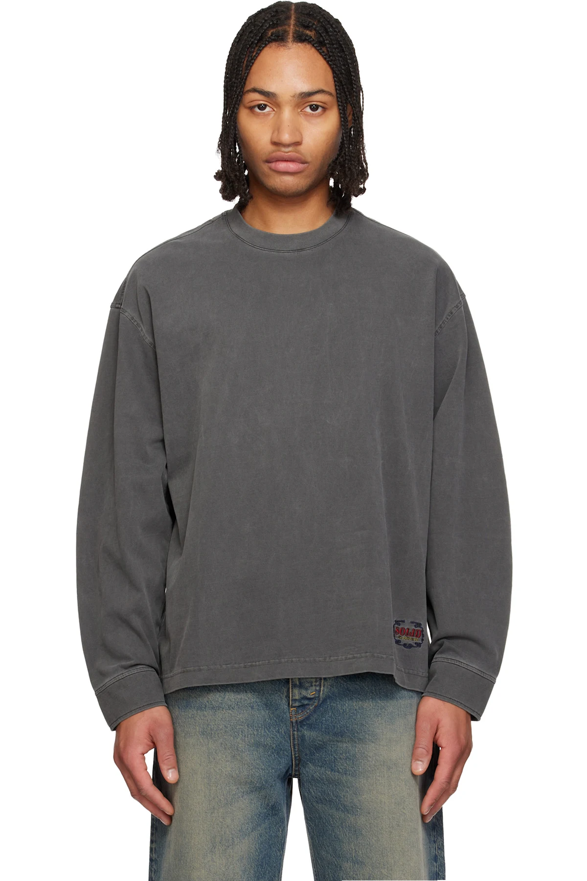 Gray Jazz Logo Embroidery T-shirt