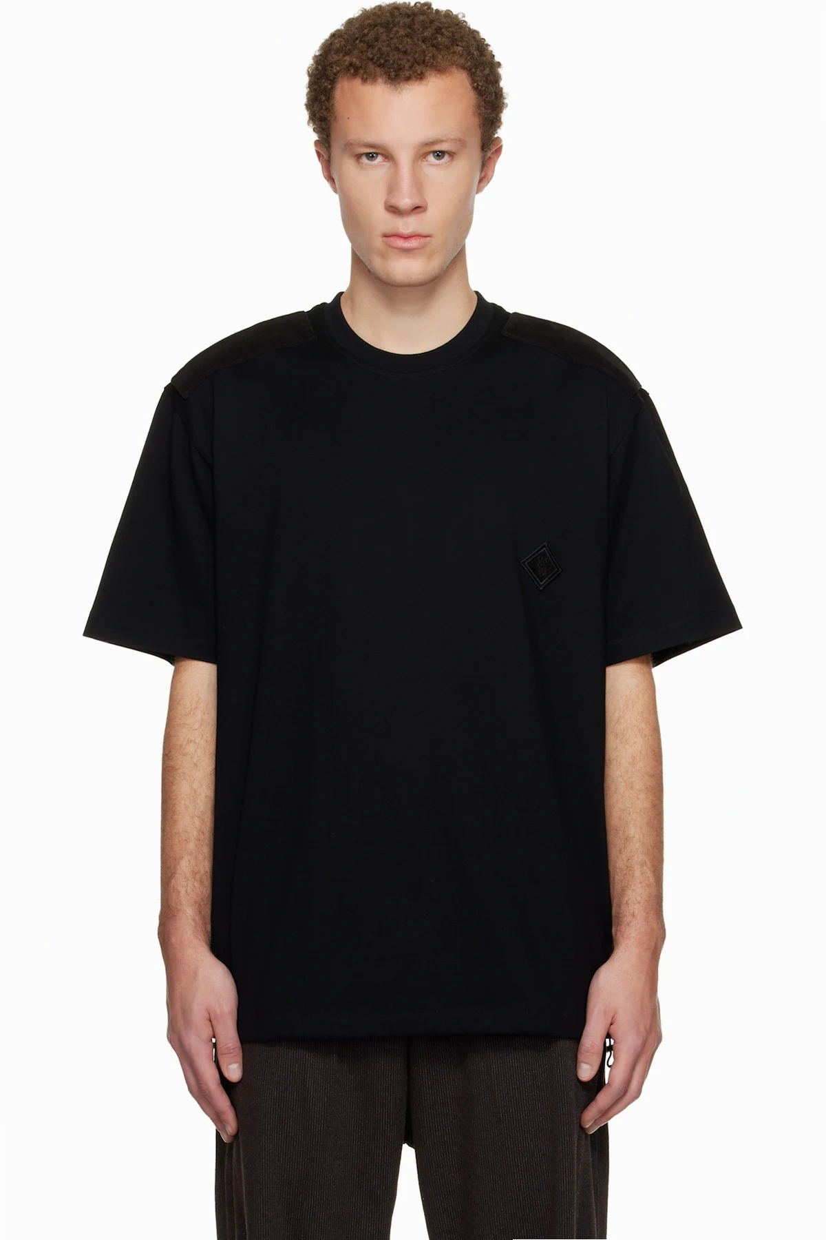 Black Embroidered Patch T-shirt