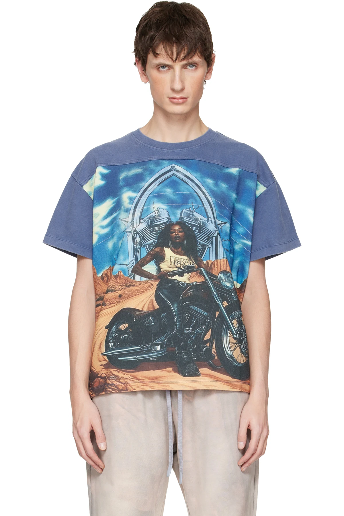 Gray Biker Jersey T-shirt