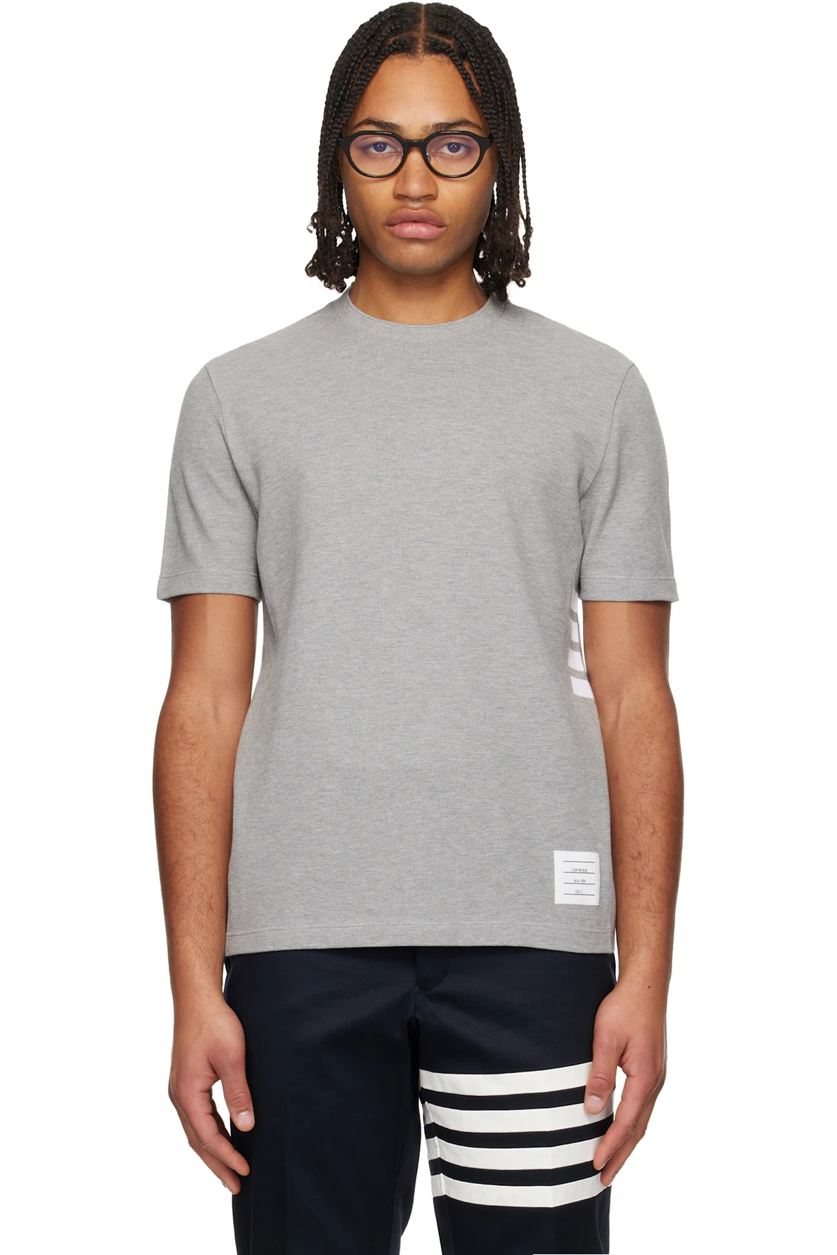 Gray Classic Pique 4-Bar T-shirt