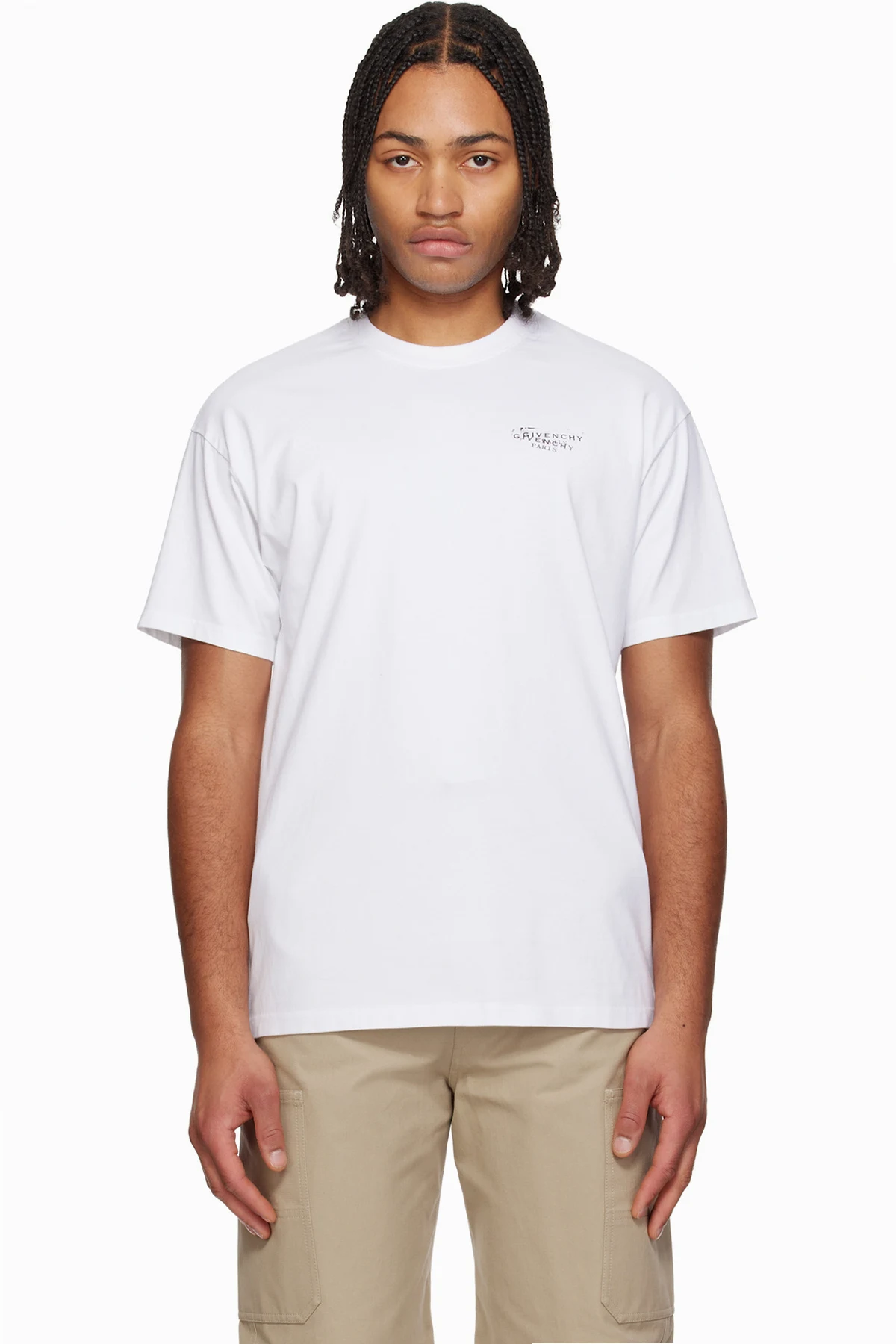 White 'GIVENCHY' Stamp Print T-shirt