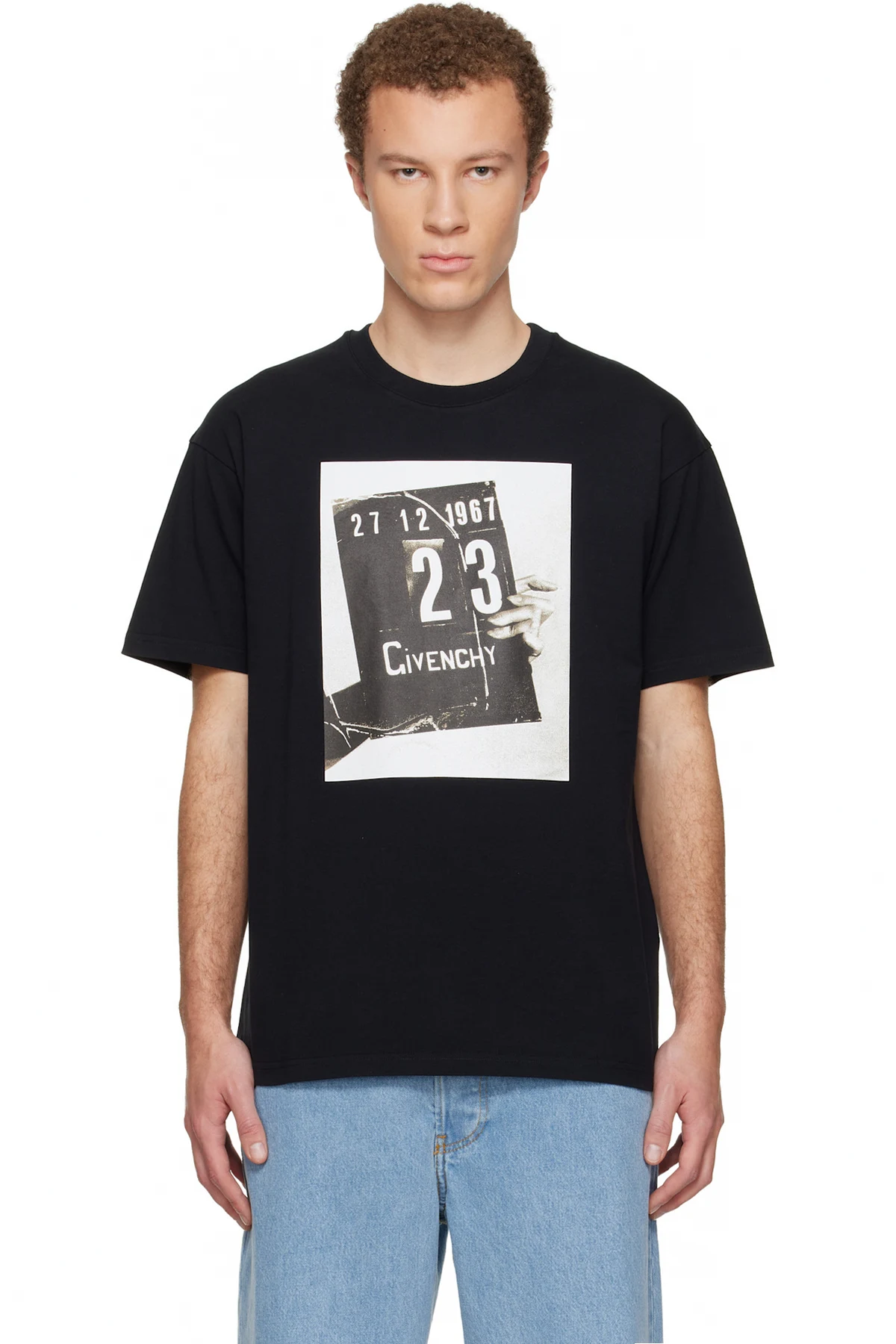Black Clapperboard Print T-shirt
